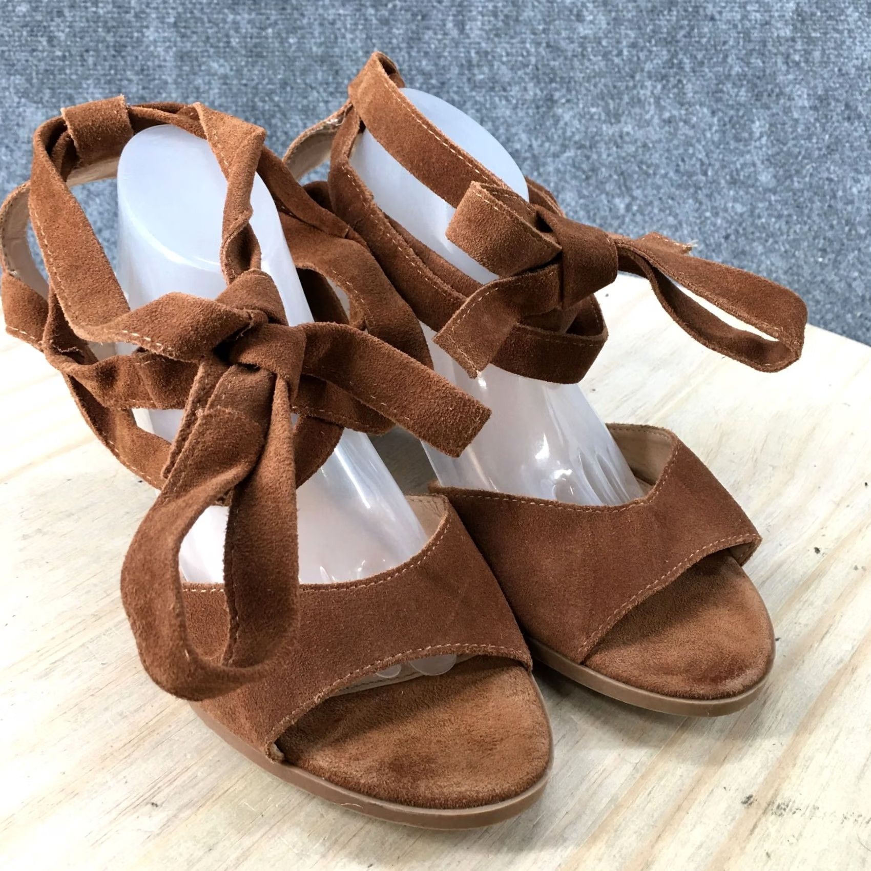 Steve Madden Steve Madden Sandals Womens 9 Kaley Lace Up Brown Suede Block Heels Open Toe Shoes Size US 9 / IT 39 - 3 Thumbnail