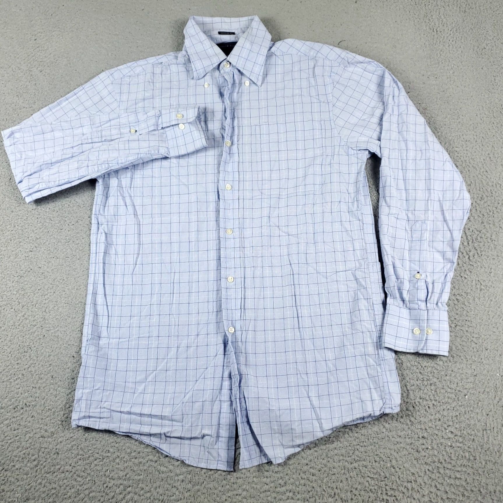 Tommy Hilfiger Tommy Hilfiger Shirt Mens 14.5 Blue Plaid Dress Button Up Long Sleeve Size 36R - 2 Thumbnail