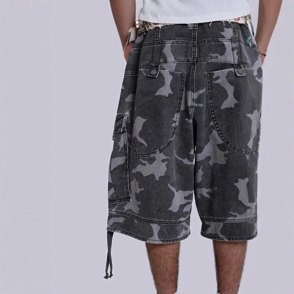 Japanese Brand Retro hip-hop camouflage printed denim shorts Size US 32 / EU 48 - 3 Thumbnail