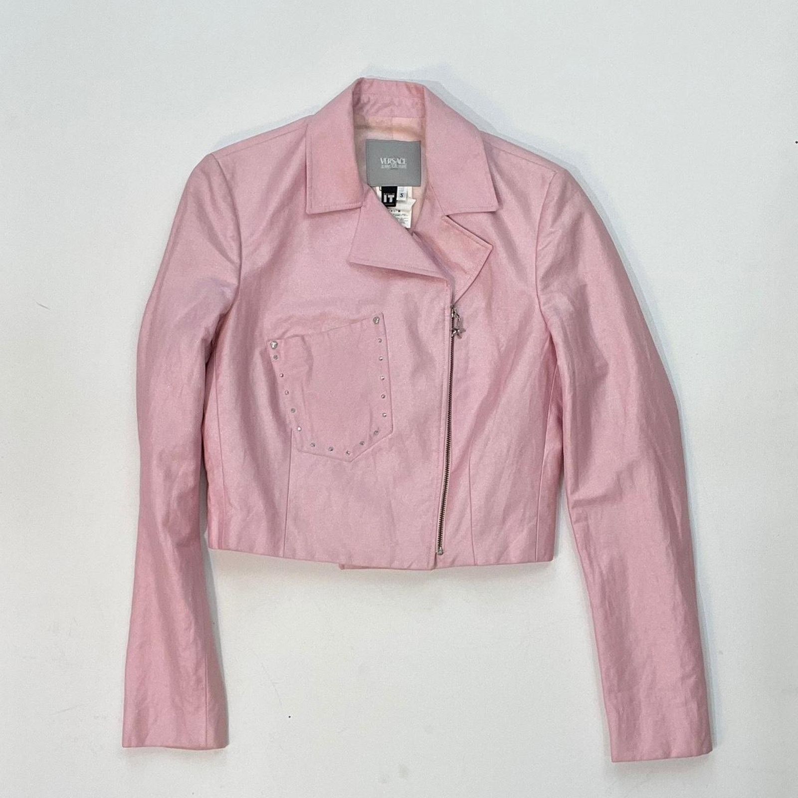 Versace Vintage Versace pink studded jacket Size 44S - 3 Thumbnail