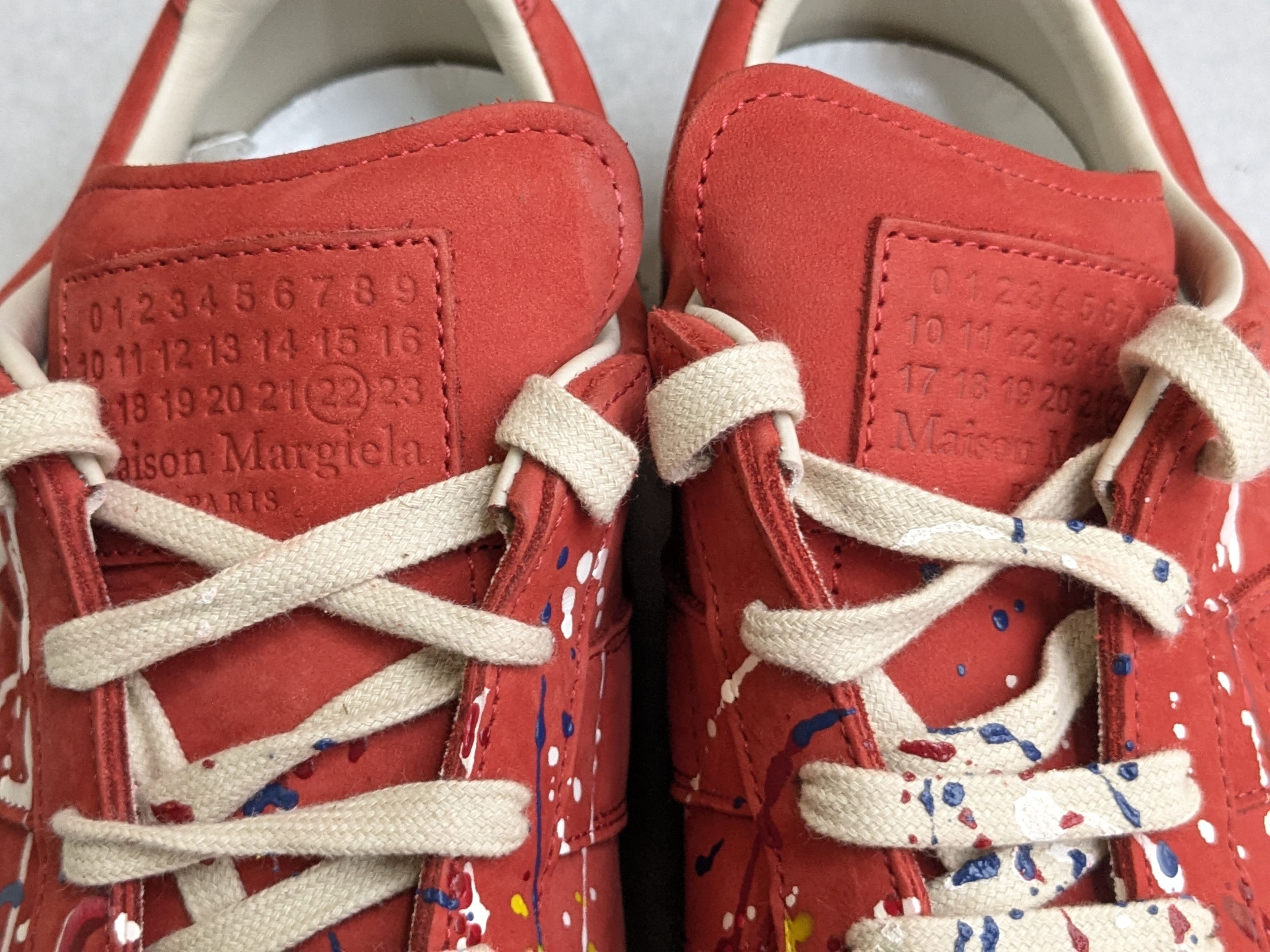 Maison Margiela Maison Margiela GAT Replica Red Paint Splatter 13 46 Low Top Size US 13 / EU 46 - 5 Thumbnail