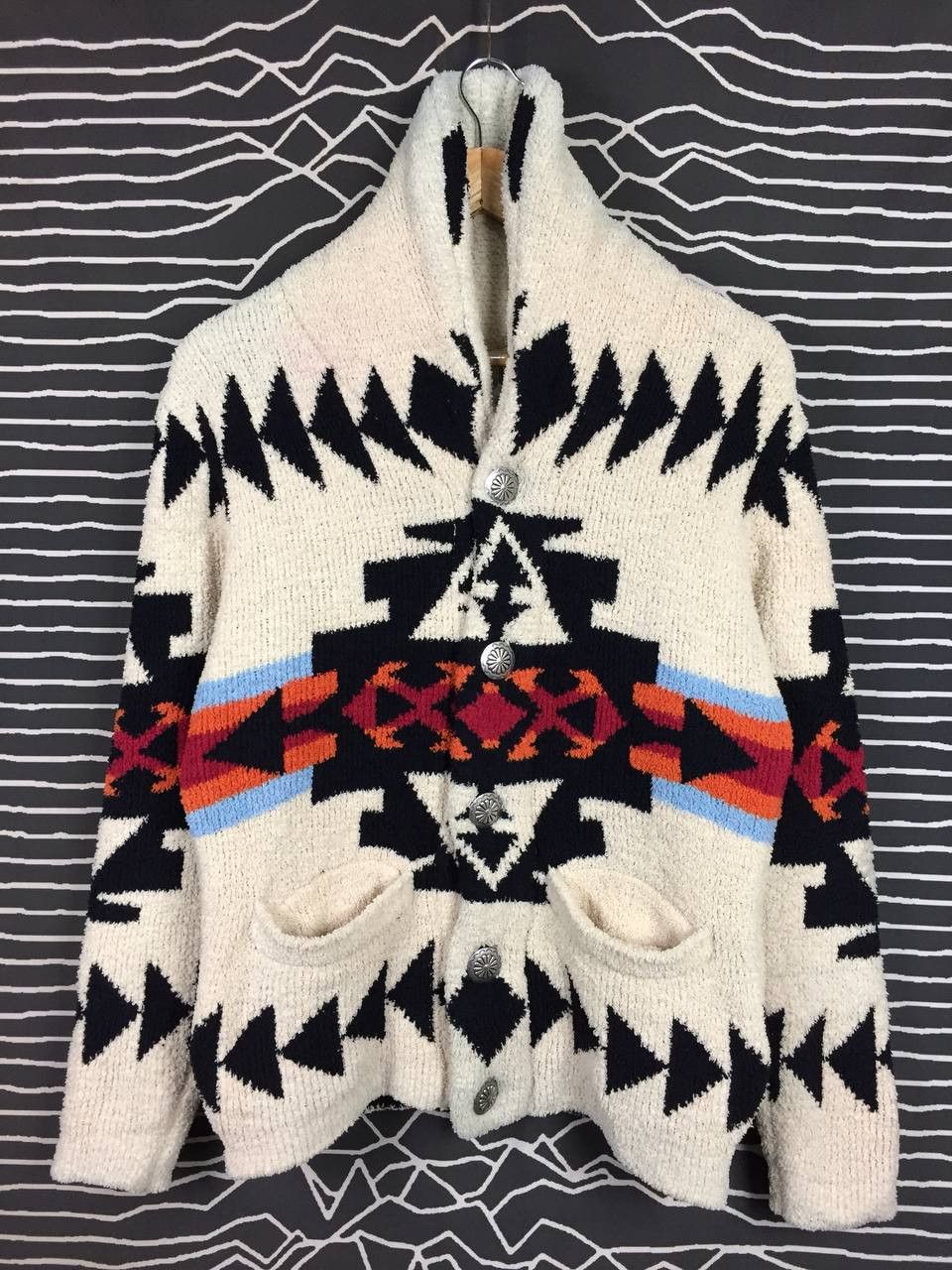 Vintage Life is Mocoa's Aztec Native Shawl Collar Cardigan Sweater Size US M / EU 48-50 / 2 - 3 Thumbnail