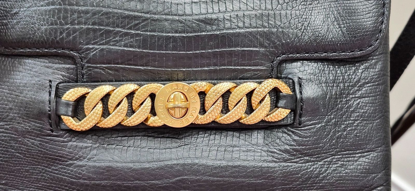 Marc by Marc Jacobs Marc by Marc Jacobs Black Leather Crossbody Bag Gold Logo Size ONE SIZE - 3 Thumbnail