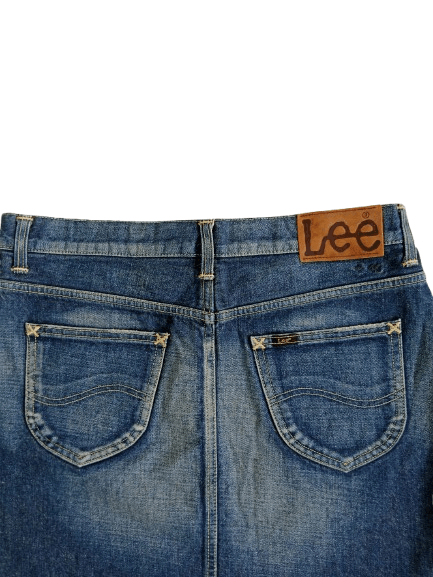 Lee Vintage Lee Denim Skirt Blue Denim Nice Style Size 33" - 4 Thumbnail
