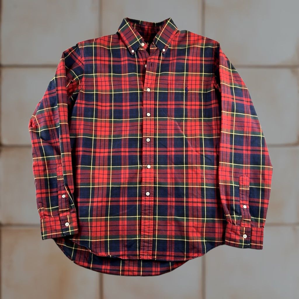 Polo Ralph Lauren VINTAGE Polo Ralph Lauren Shirt Mens L Red Plaid Button-Up Military Preppy Size US L / EU 52-54 / 3 - 1 Thumbnail