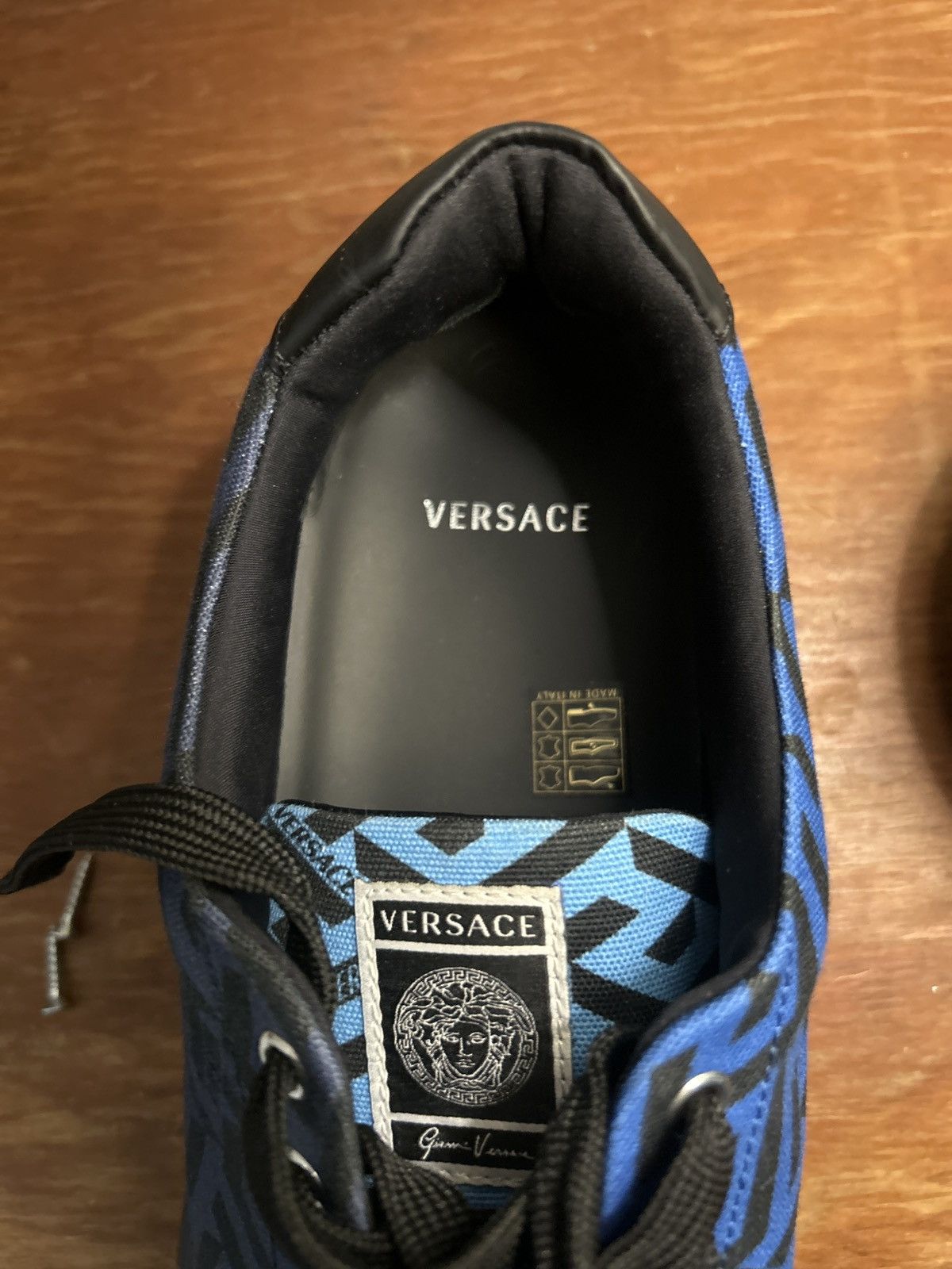 Versace Versace Greca Canvas Blue/Black Size US 12 / EU 45 - 8 Thumbnail