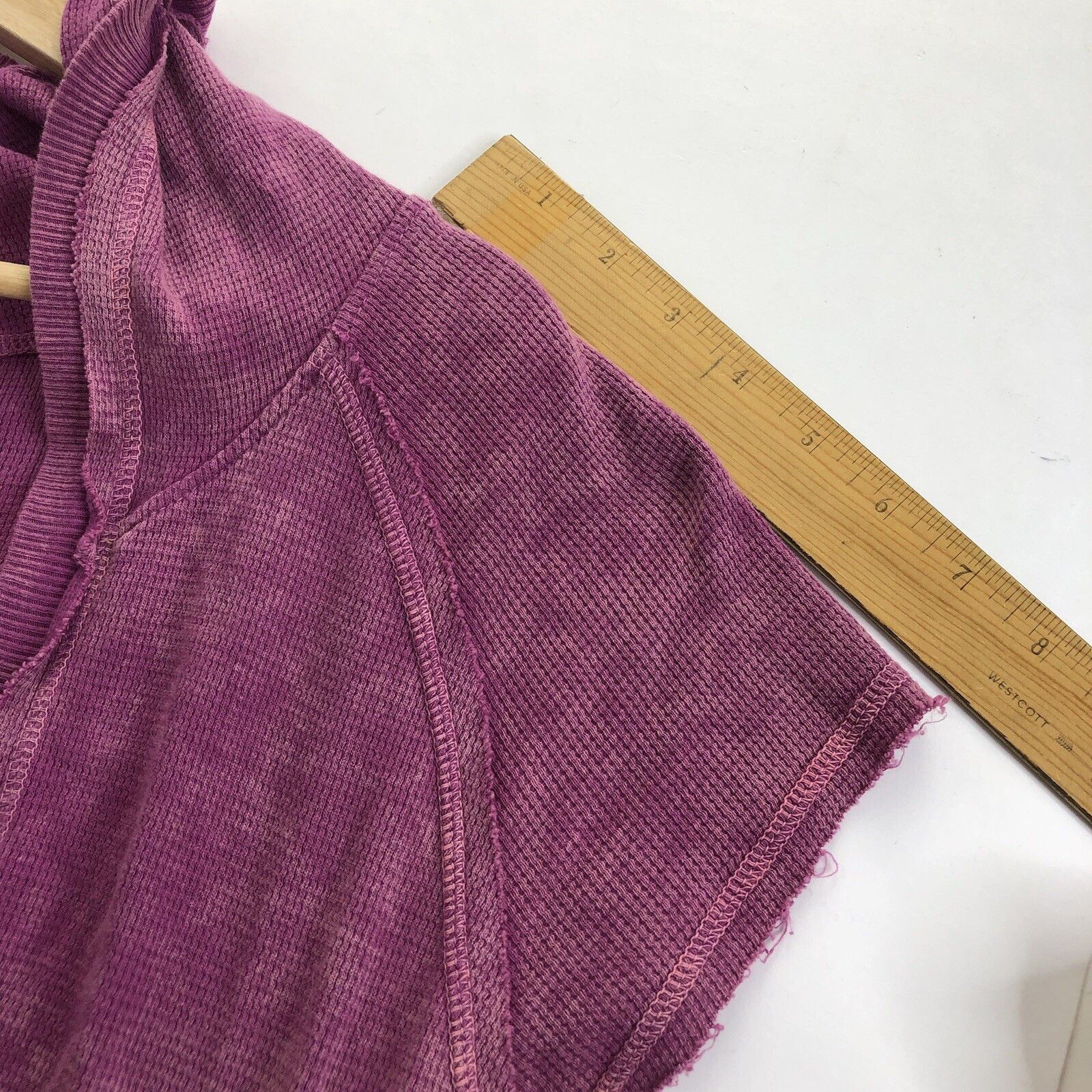 Other THREADS Y2K Short Sleeves Hoodie Shirt Top Hooded Plum Raw Size XL / US 12-14 / IT 48-50 - 5 Thumbnail