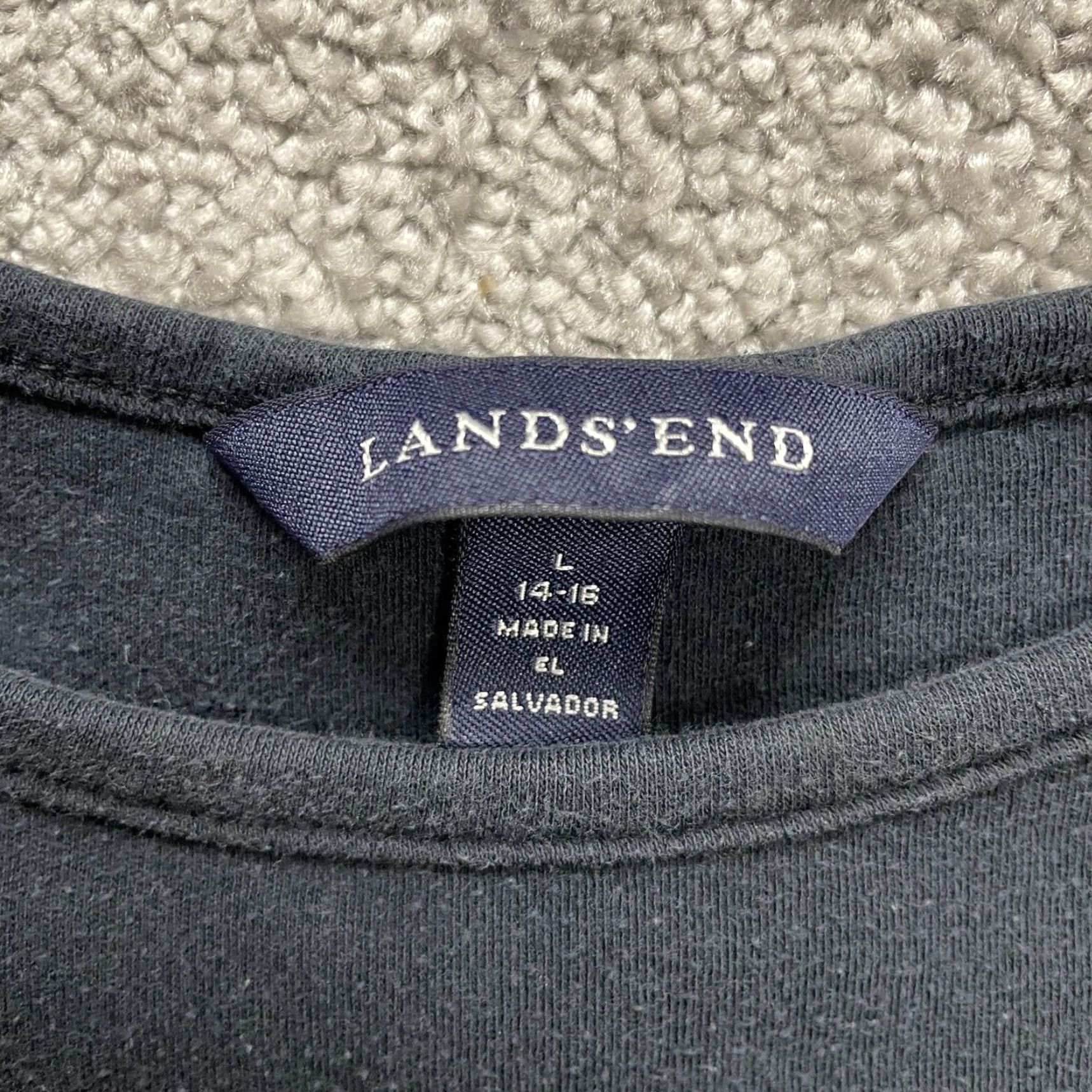 Lands' End Lands' End Basic Tank Top Womens Large Black Solid Sleeveless Round Neck Casual Size L / US 10 / IT 46 - 4 Thumbnail