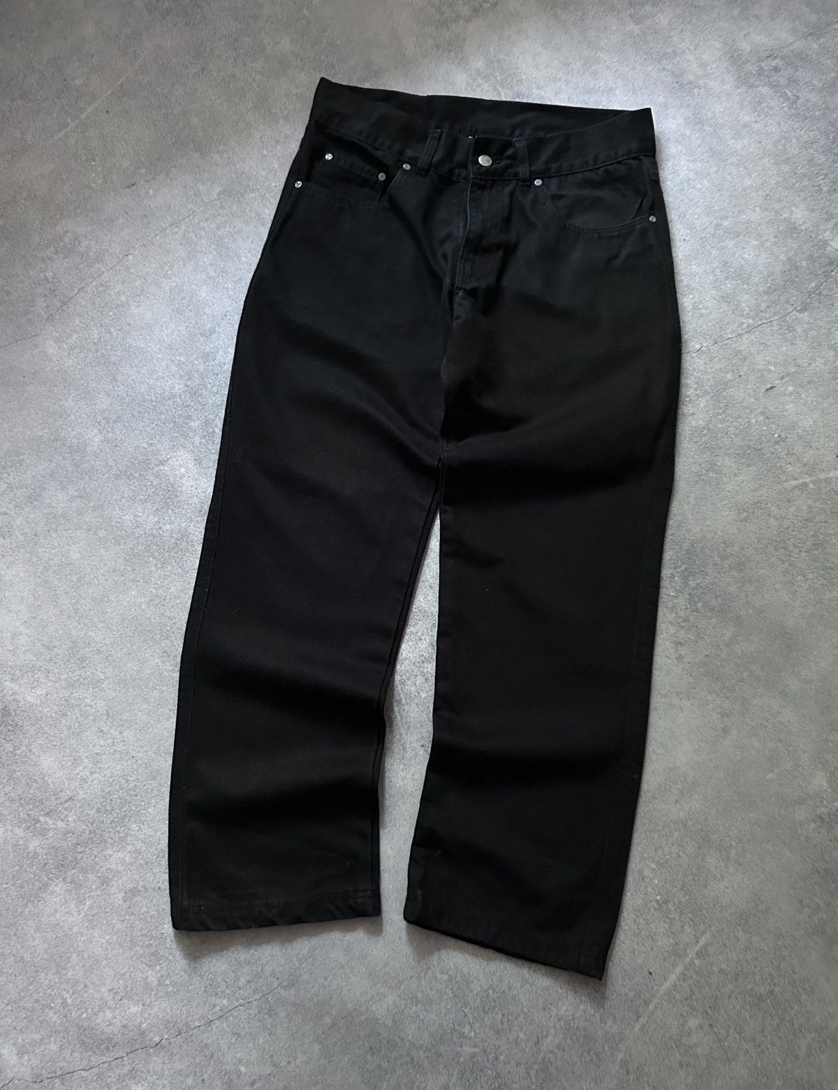 Vintage Kawasaki x Bull It biker denim black baggy jeans Size US 34 / EU 50 - 2 Thumbnail