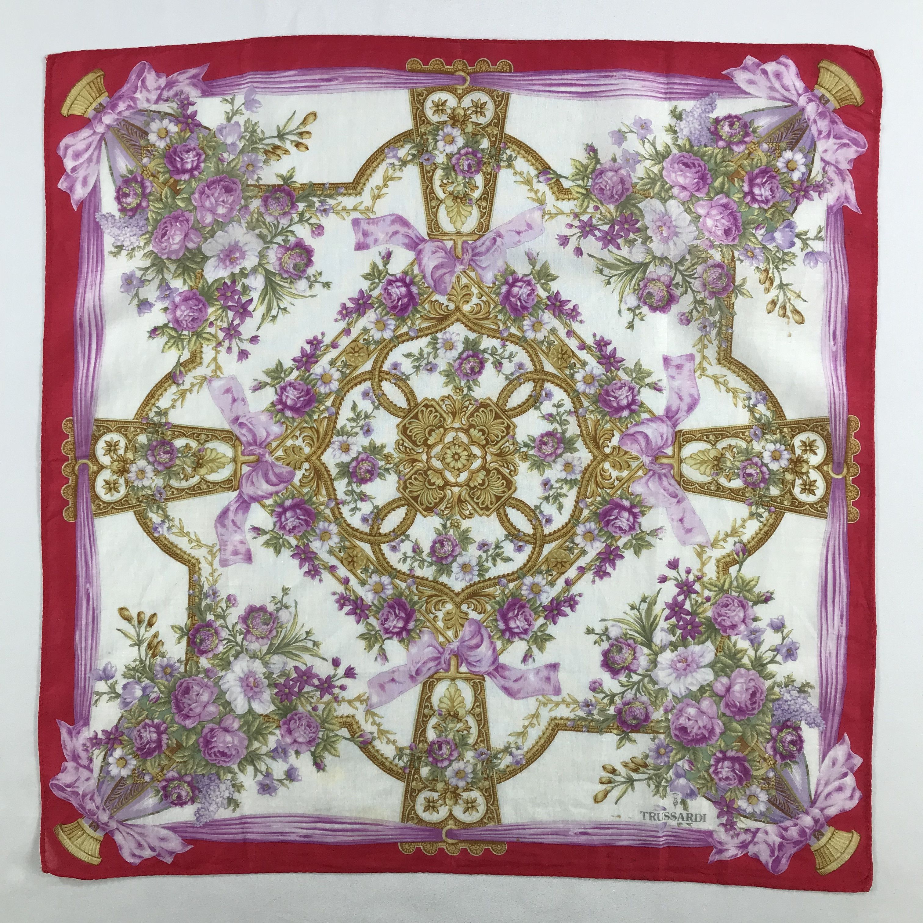 Trussardi × Vintage Trussardi Bandana / Handkerchief / Neckerchief - S2688 Size ONE SIZE - 1 Thumbnail