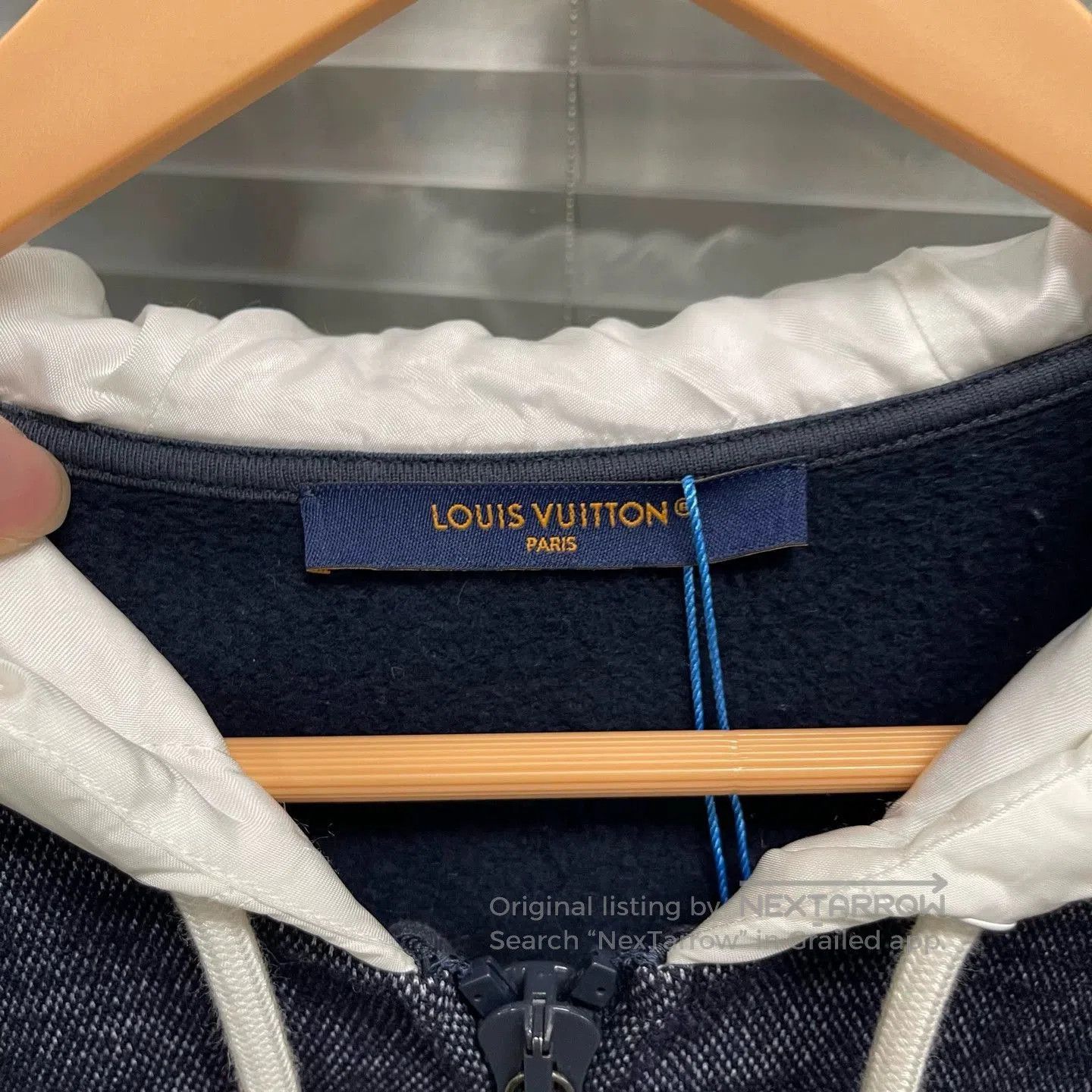 Louis Vuitton Blue Zip-Up Hoodie with Contrast Sleeves. Size US L / EU 52-54 / 3 - 3 Thumbnail