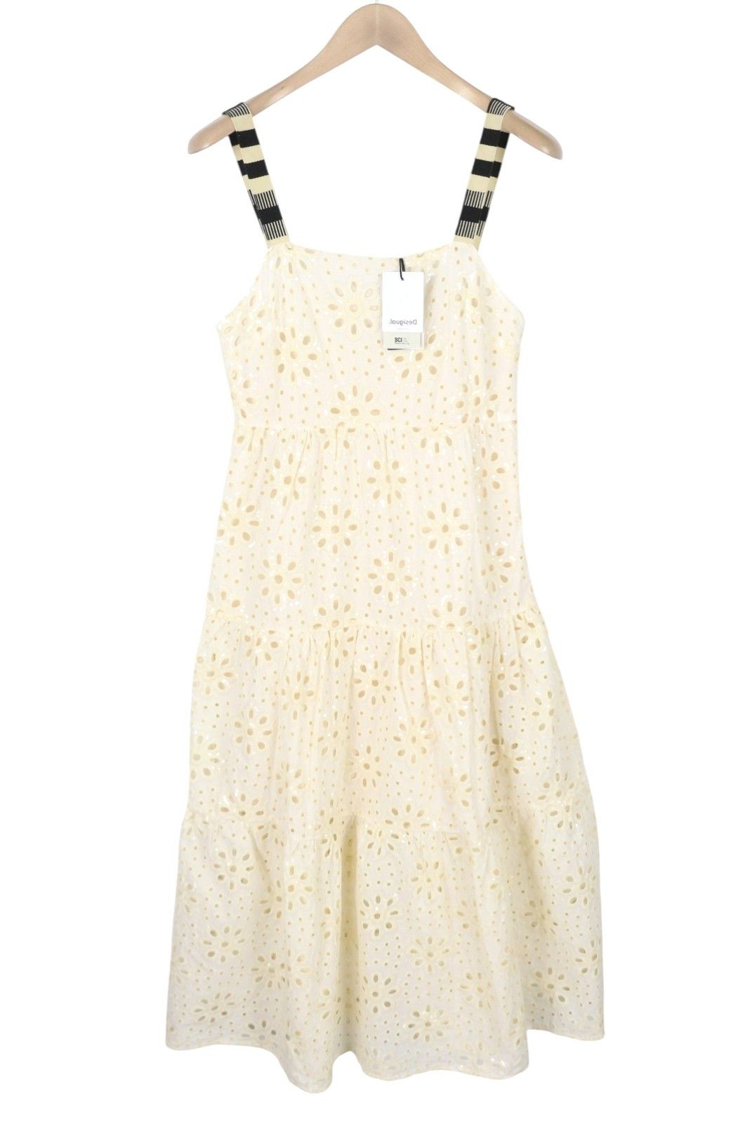 Desigual VEST LEAH M Off White Sequin Midi Dress 89013 Size M / US 6-8 / IT 42-44 - 4 Thumbnail