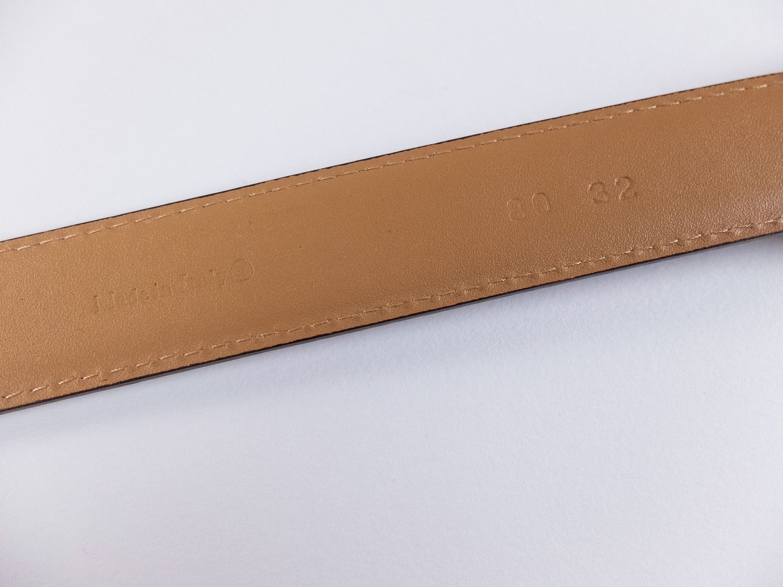Berluti BERLUTI brown contrast stitch classic leather belt 80 Size 32 - 5 Thumbnail
