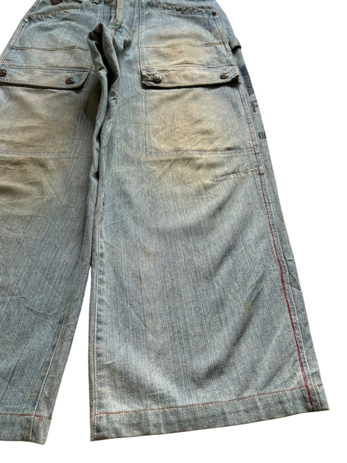 Hobo × JNCO × Japanese Brand Vintage Hobo Mud Wash Cargo Carpenter Loose Baggy Jeans Size US 29 - 7 Thumbnail