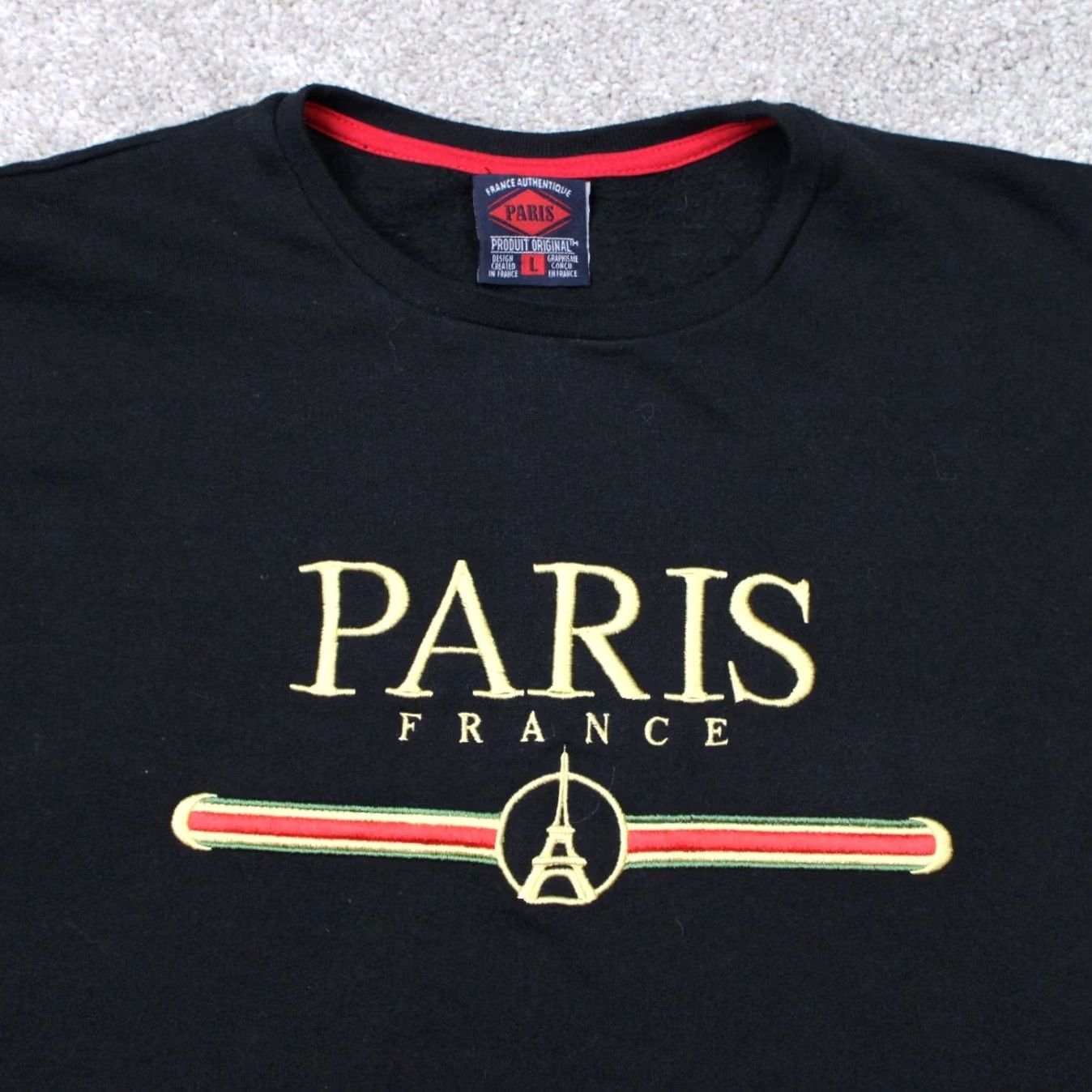Vintage Paris Sweatshirt Mens Large Black 100% Cotton Pullover Shirt Pullover Logo Graphic Paris Theme Mens Large Black Cotton Sweatshirt Size US L / EU 52-54 / 3 - 5 Thumbnail