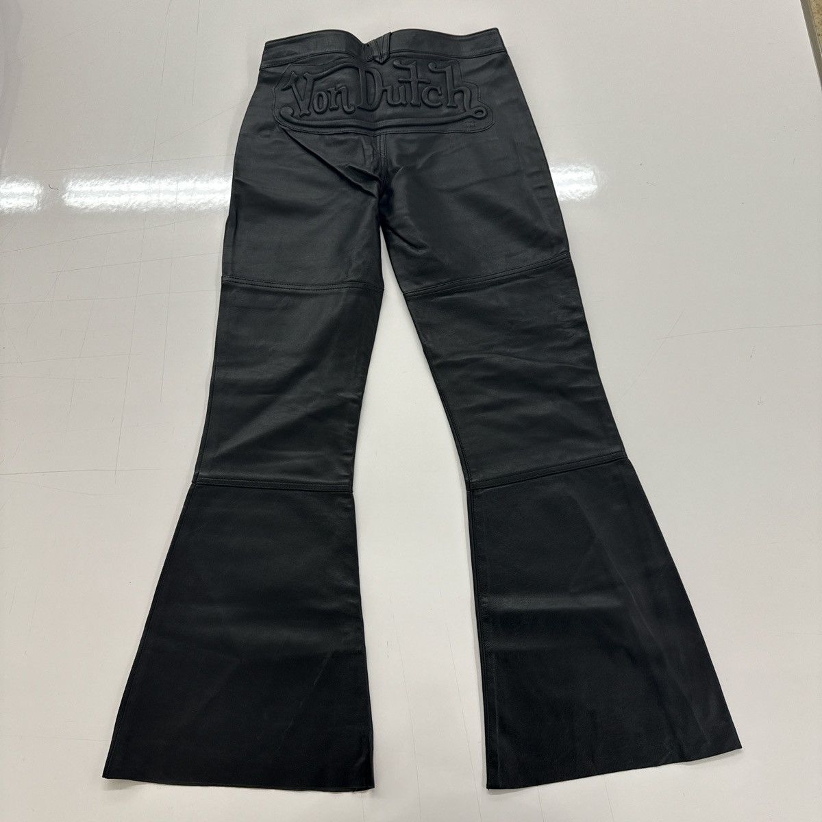 Von Dutch Von Dutch Paris Leather Flare Pants Black Size 26/30 Logo Size 26" / US 2 / IT 38 - 2 Thumbnail