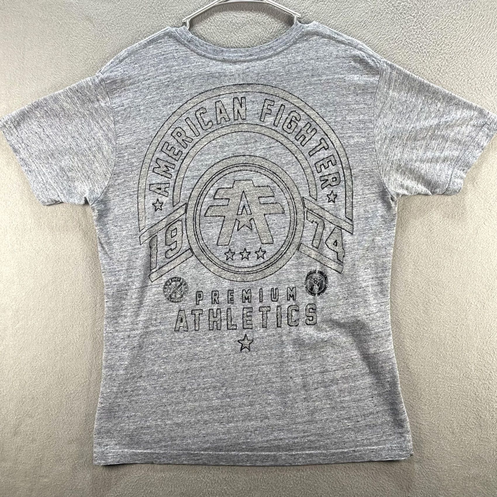 Vintage American Fighter Shirt Mens Large Gray 1974 Athletic Training Division Graphic Tee Size US L / EU 52-54 / 3 - 2 Thumbnail
