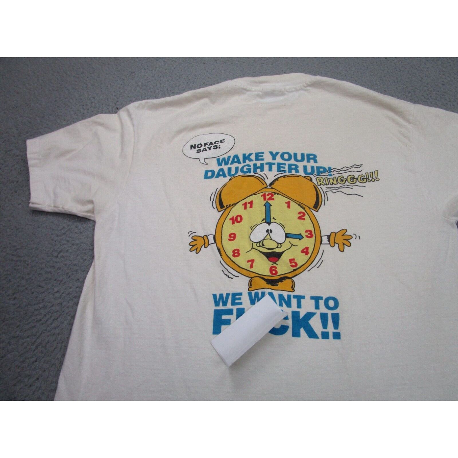 image of Hanes Vintage No Face Shirt Mens XL Hip Hop Rap 90's Wake Your Daughter Ed Lover Sexx in White