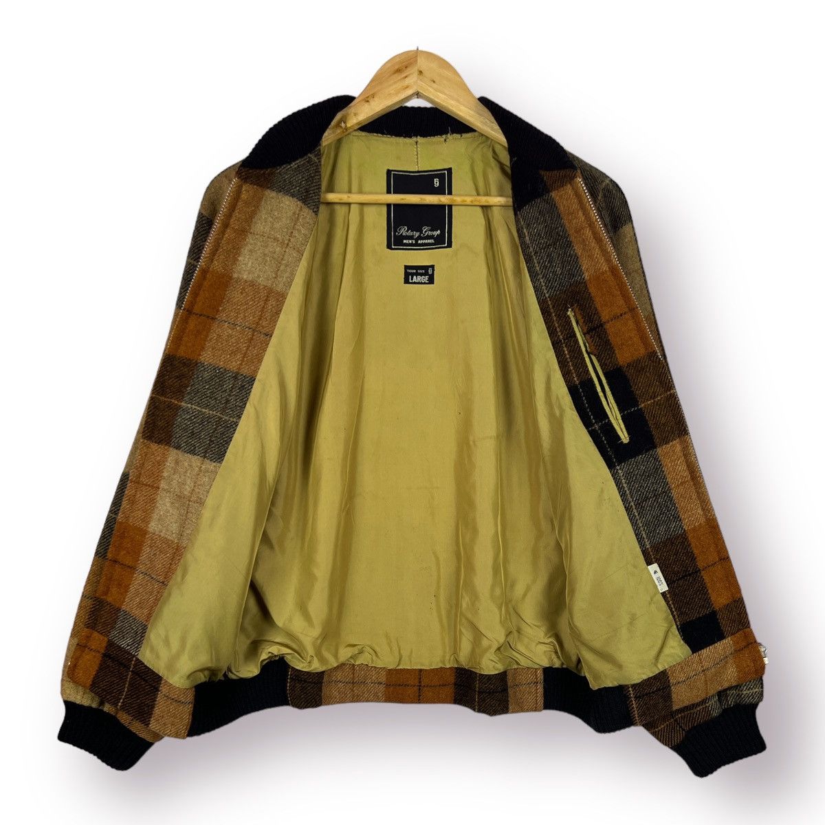 Japanese Brand 🔥 VINTAGE ROTARY GROUP RG WOOLEN TARTAN BOMBER JACKET Size US L / EU 52-54 / 3 - 6 Thumbnail