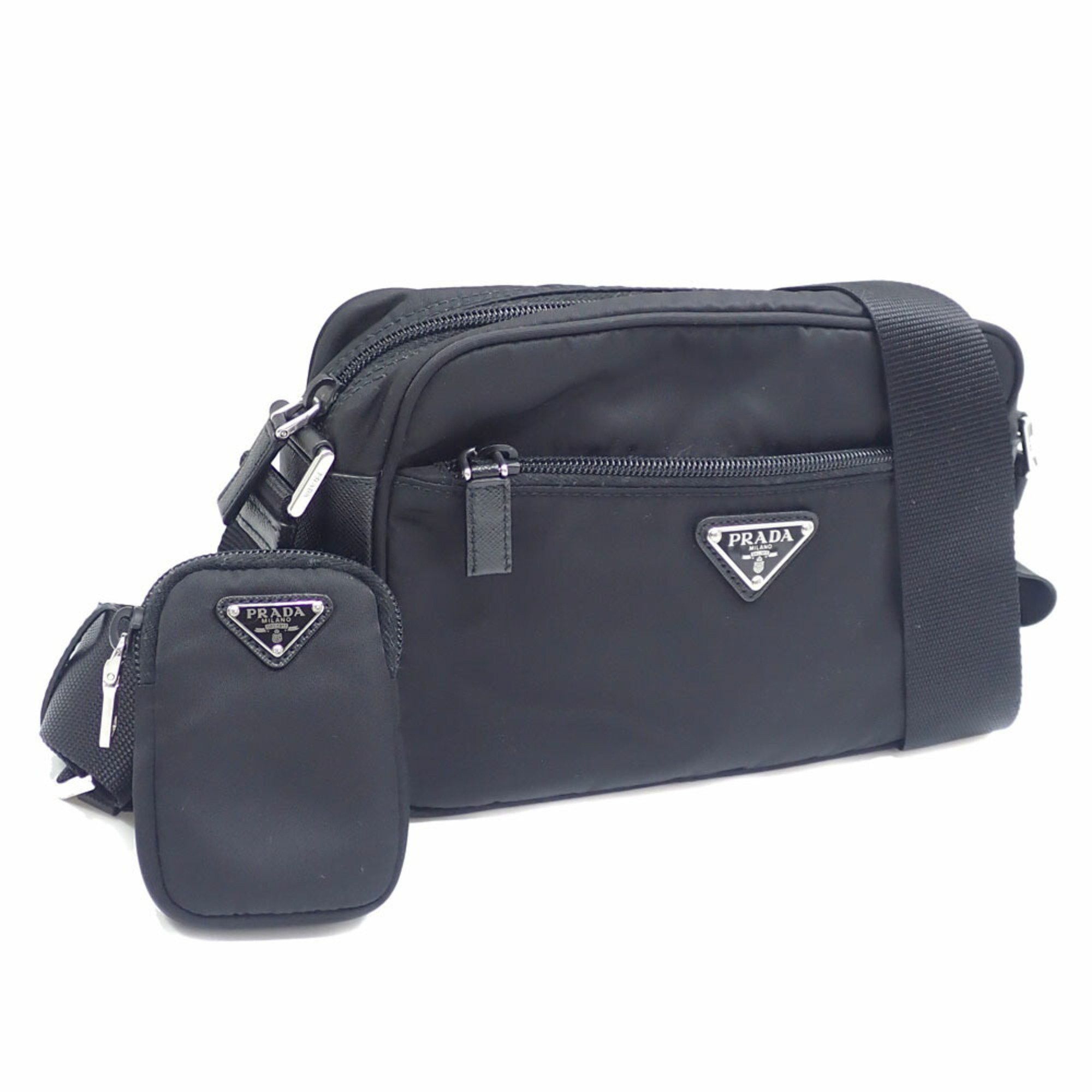 Prada Shoulder Bag Vela Sport Black Nylon Bt0167 For Women And Men