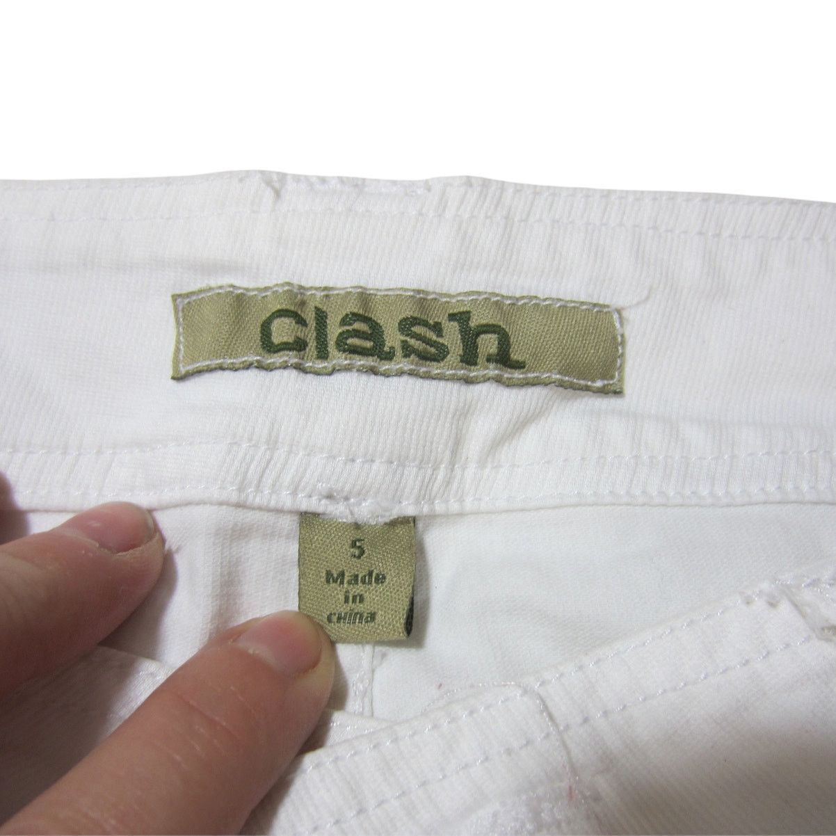 Other Y2K White Cargo Capri Shorts Clash Size 5 Women’s Stretch Size 23" - 3 Thumbnail