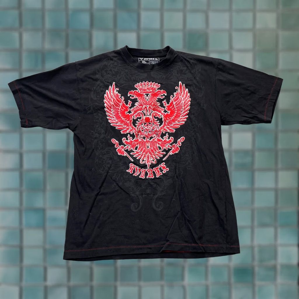 Avirex Avirex Shirt Mens XL Black Embroidered Eagle Logo Cotton Crew T-Shirt Vintage: No Size US XL / EU 56 / 4 - 1 Thumbnail