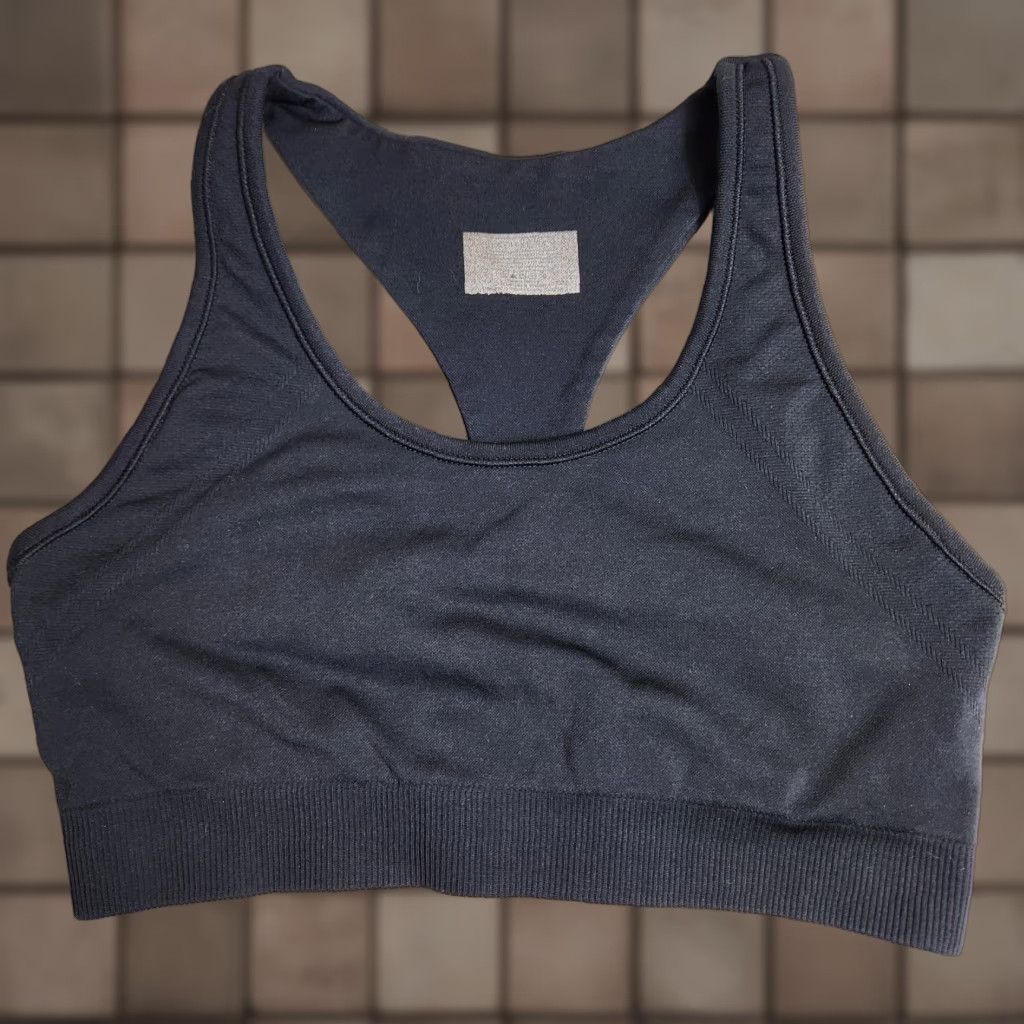 Athleta Athleta Womens |S| Black Whats On First Seamless Sports Racerback Bra Shirt Womens S Black Sports Bra 90s Size ONE SIZE - 1 Thumbnail