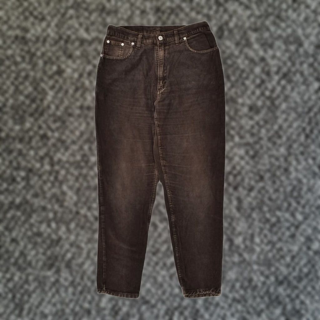 Vintage NEW JEANS Womens Tapered Jeans Brown Cotton W30 L28 Size 30" / US 8 / IT 44 - 1 Thumbnail
