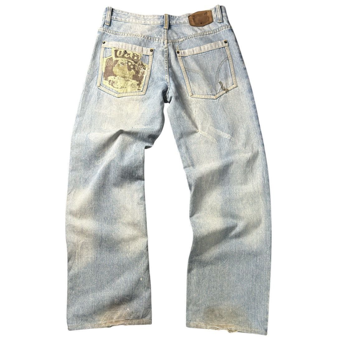 Dolce & Gabbana Vintage Rare 90s Blue Faded Distressed Denim Size US 34 / EU 50 - 3 Thumbnail