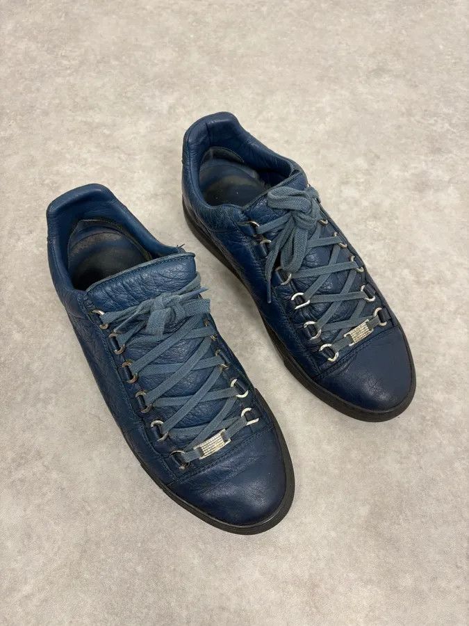 Balenciaga Balenciaga Arena Low Navy Leather Sneakers Size US 8.5 / EU 41-42 - 3 Thumbnail