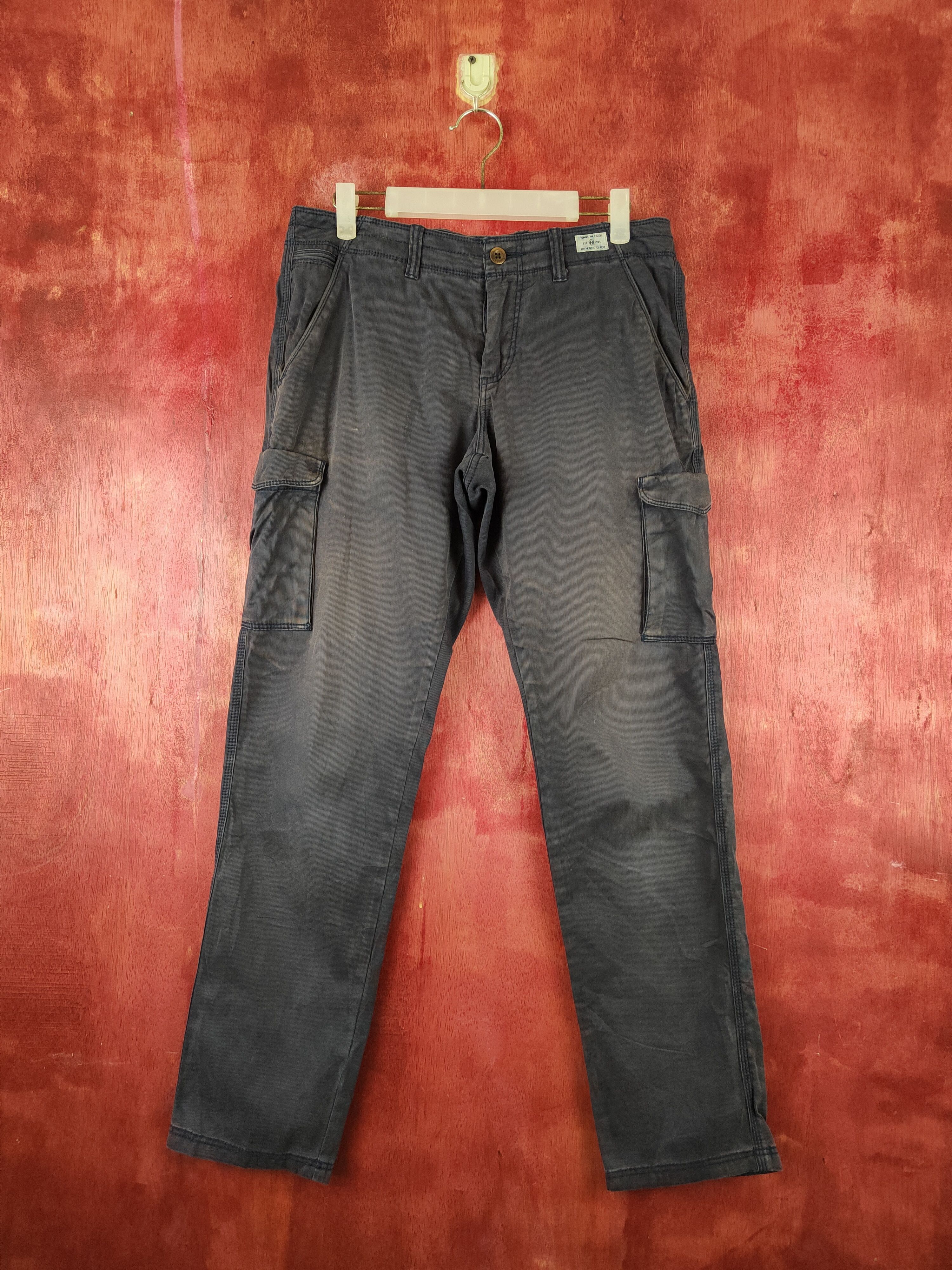 Tommy Hilfiger Blue Faded Multipocket Cargo Pants #S1741
