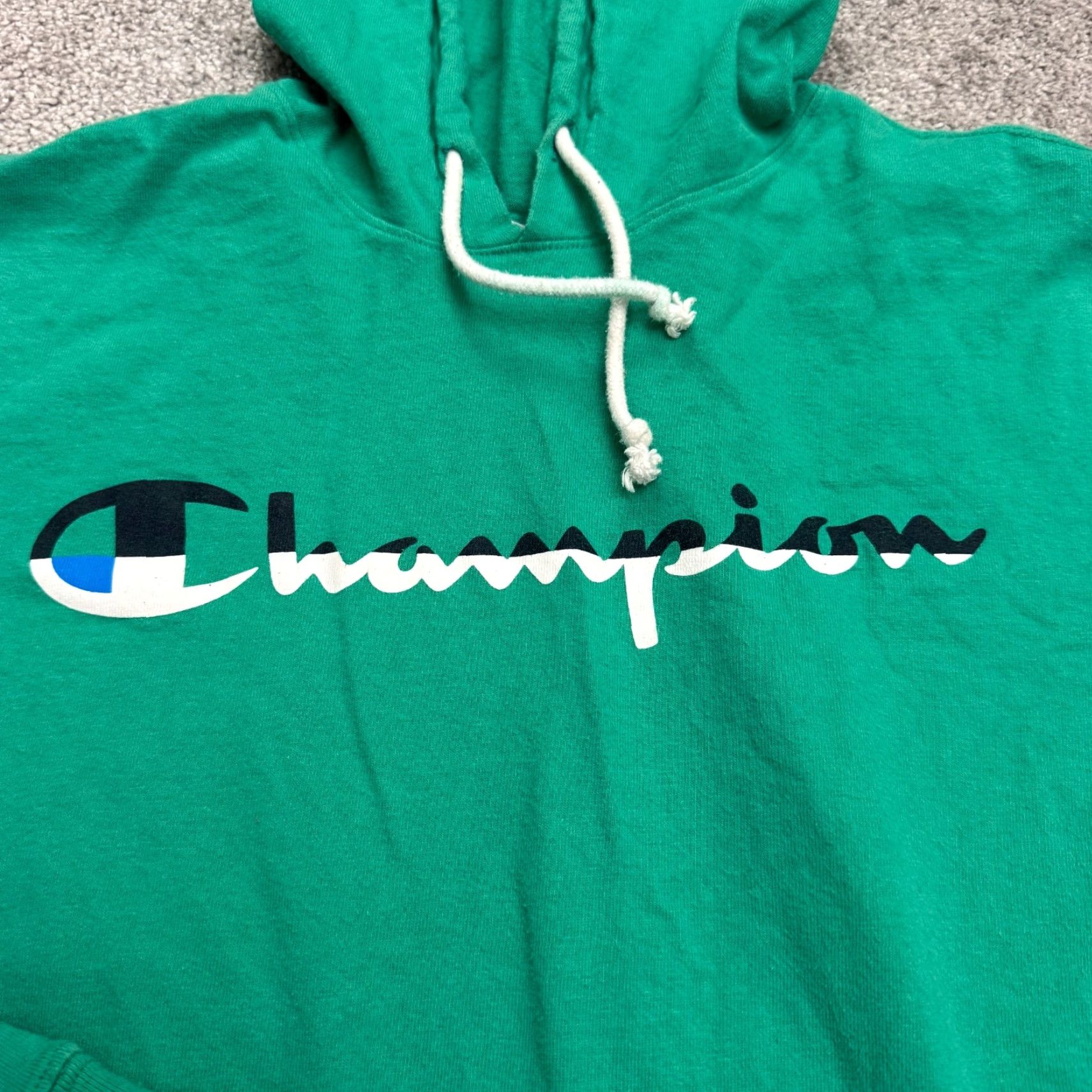 Champion Champion Hoodie Pullover Sweatshirt Mens XL Green Graphic Sp​ellout Casual Active Hoodie Sweater Size US XL / EU 56 / 4 - 7 Thumbnail