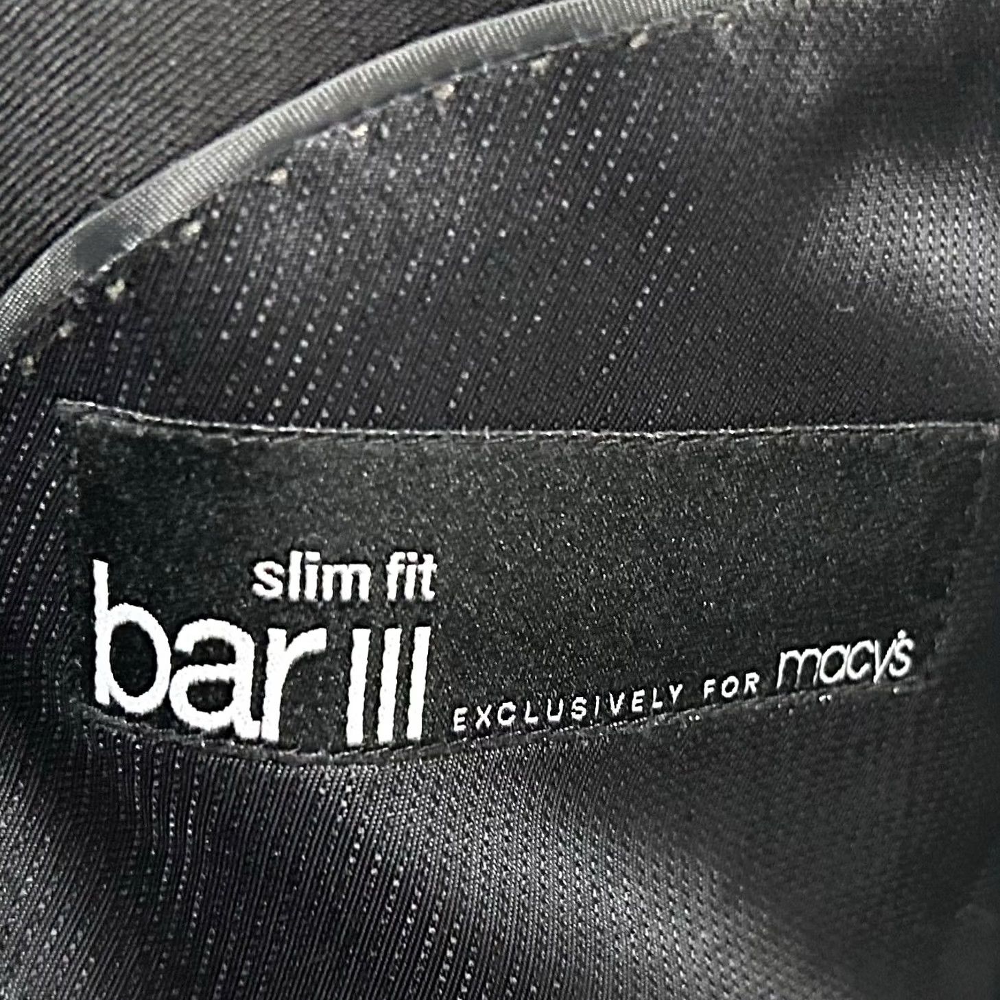 Bar III Bar III Suit Black 38L 34x32 Two Button Flat Front 100% Wool Lined Double Vented Mens Size 34R - 3 Thumbnail