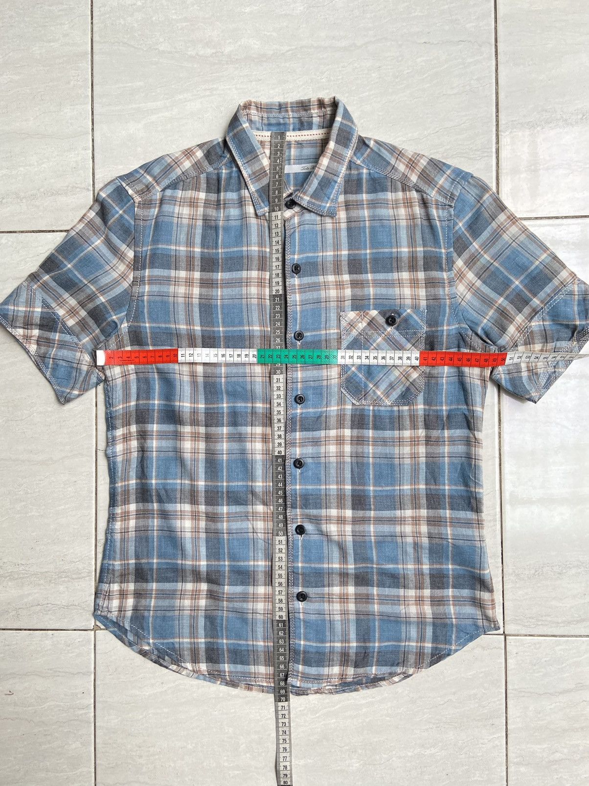 Issey Miyake × Japanese Brand × Tete Homme TETE HOMME Blue Plaid Shirt Size US S / EU 44-46 / 1 - 2 Thumbnail