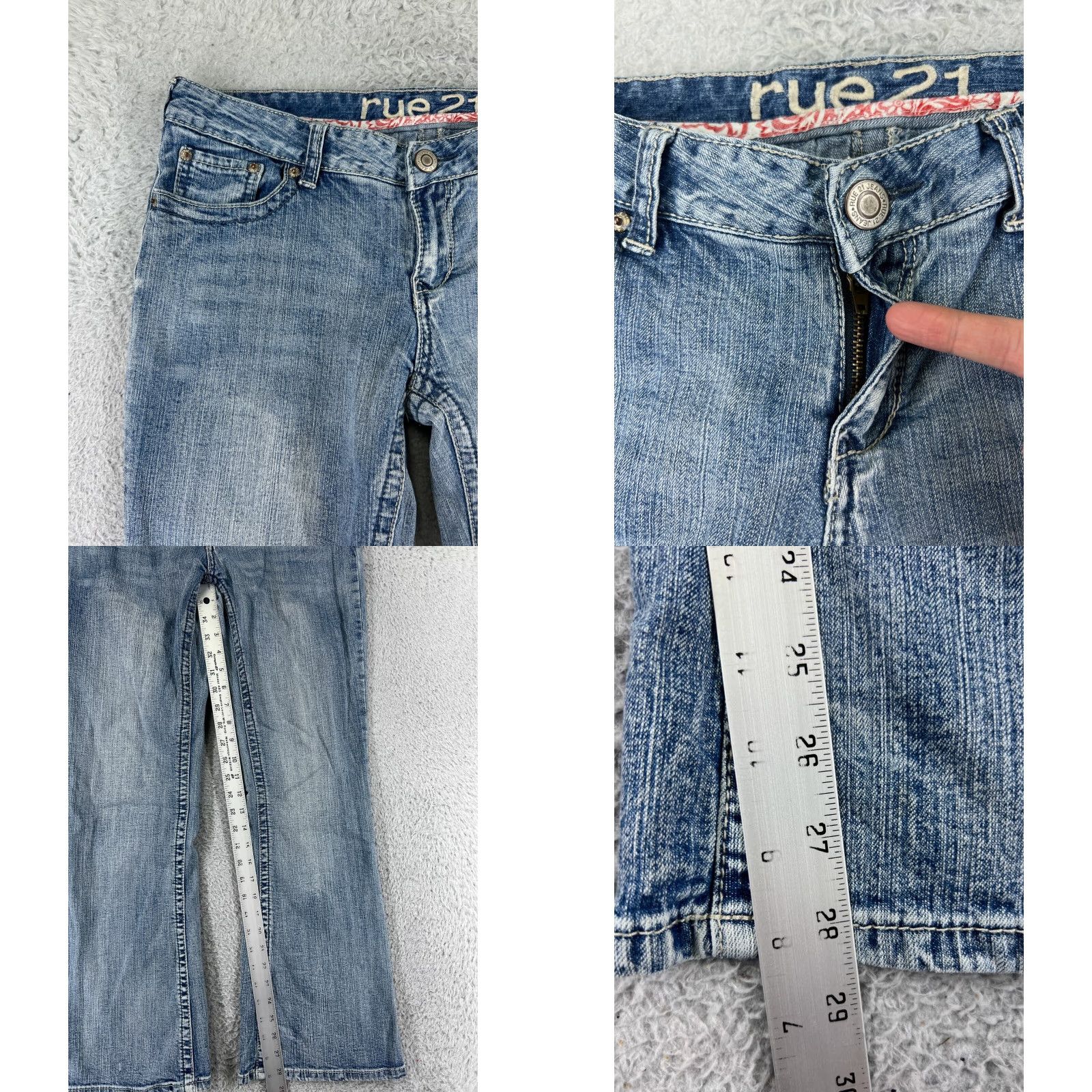 Vintage Rue21 Jeans Womens 9 Blue Denim Bootcut Mid Rise Cotton Blend Embellished Slim Pockets 5-Pocket Design Womens Mens? Size 30" / US 8 / IT 44 - 8 Thumbnail