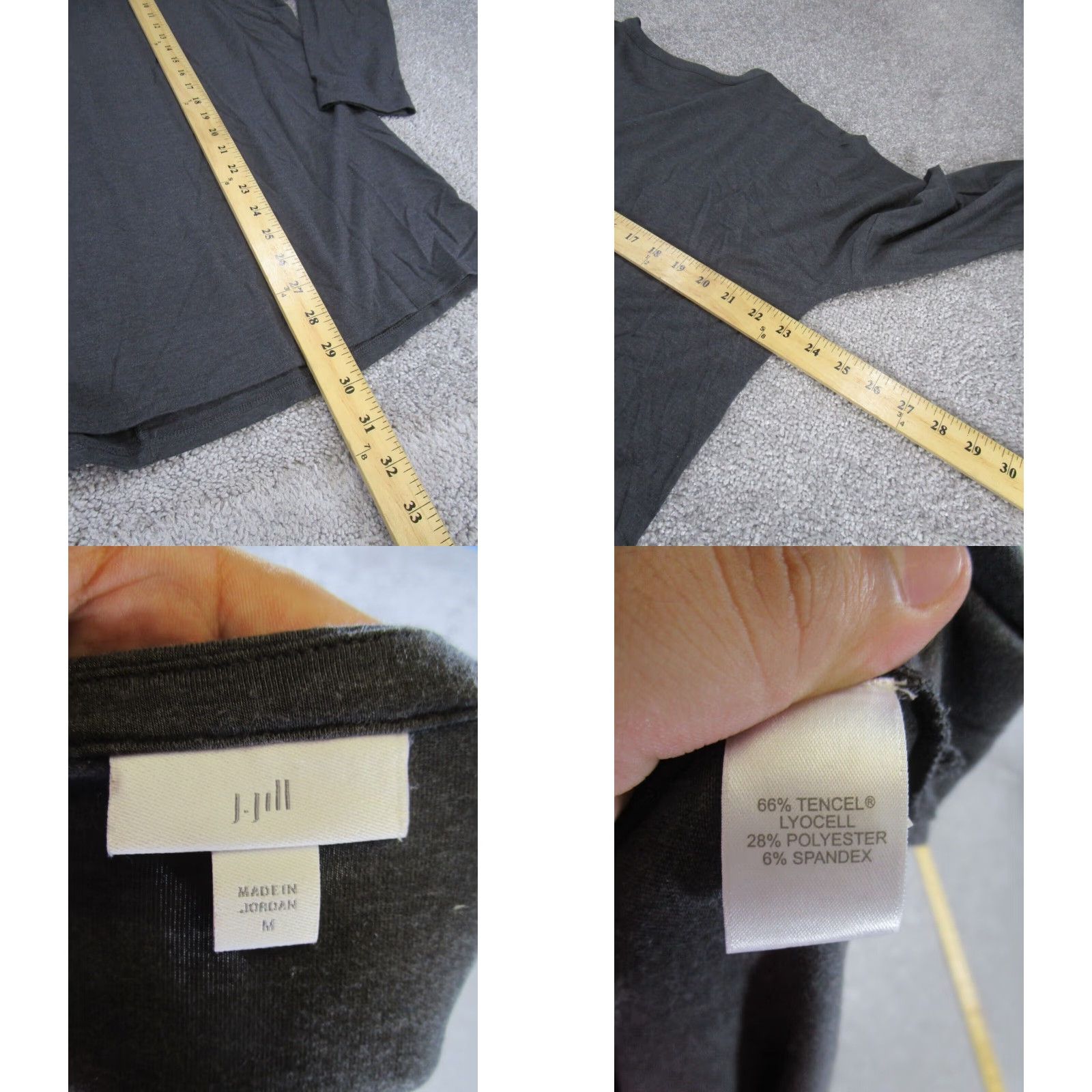 J. Jill J Jill Womens Medium Gray Long Sleeve Tunic Shirt Size M / US 6-8 / IT 42-44 - 4 Thumbnail