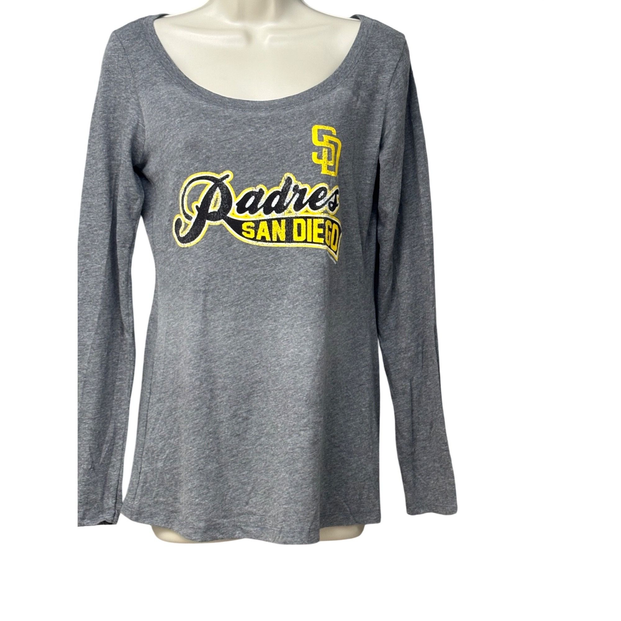 Next Level Apparel San Diego Padres Womens Long Sleeve Gray T-Shirt By Next Lev Size L / US 10 / IT 46 - 2 Thumbnail