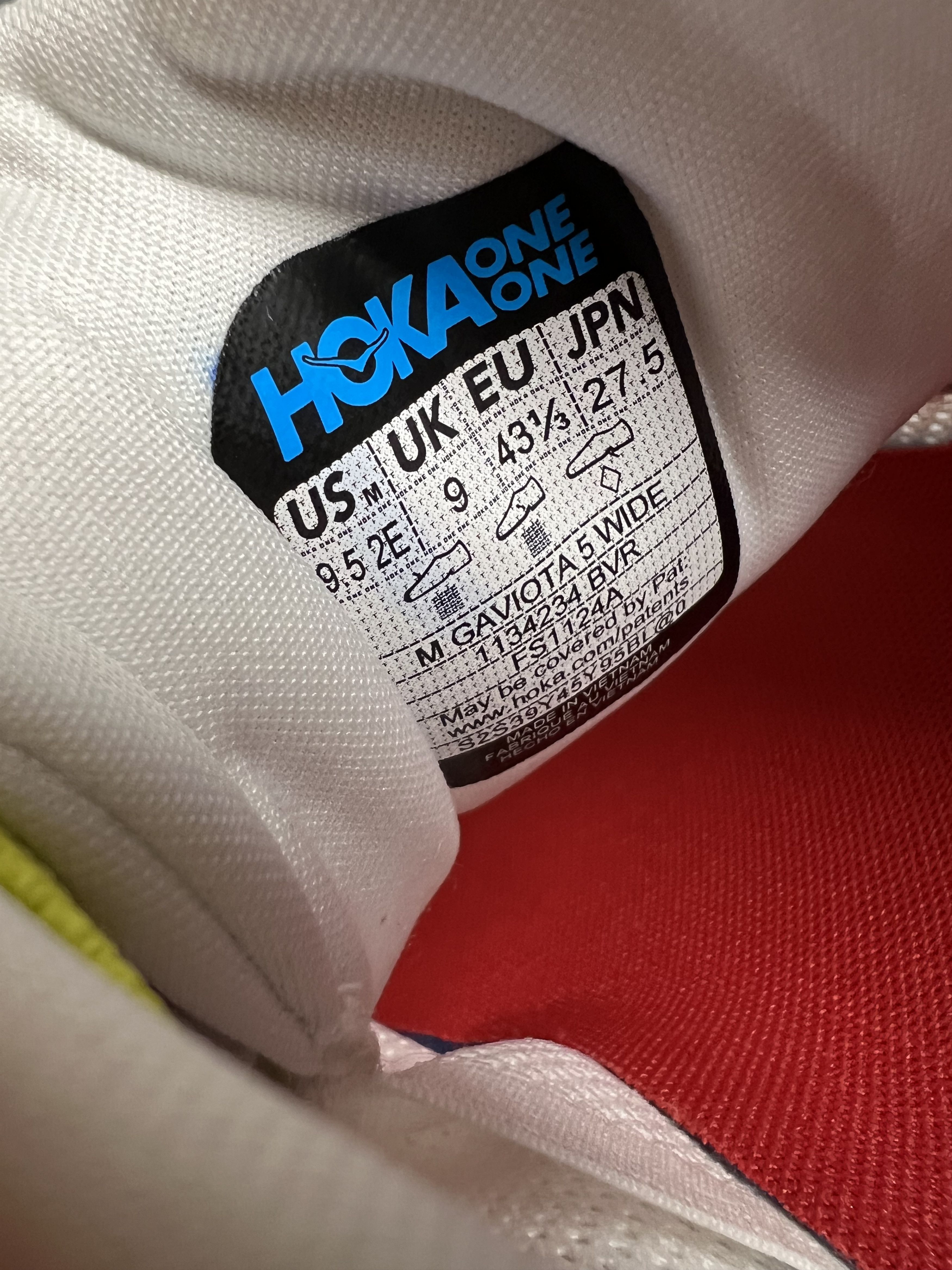 Hoka 9.5 EE Hoka One One Gaviota 5 Wide Running Shoes Walking Gym Size US 9.5 / EU 42-43 - 18 Thumbnail