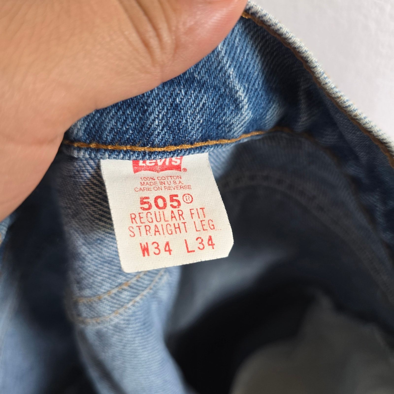 Levi's Levi’s 505 Regular Fit Straight Leg Jeans Men 34x34 Wash USA Size US 34 / EU 50 - 7 Thumbnail