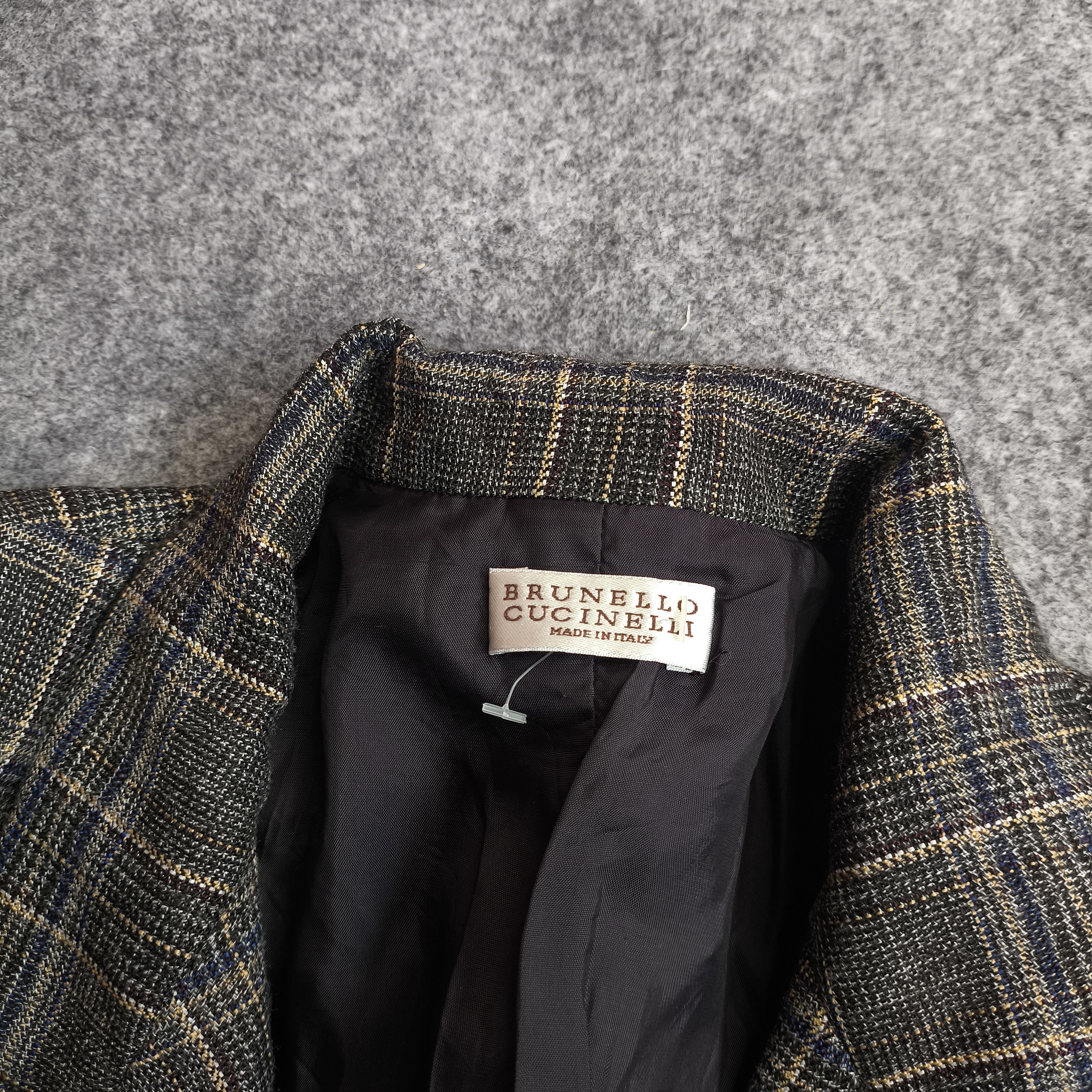 Brunello Cucinelli rare brunello cucineli plaid Tartan blazer suits jacket Size M / US 6-8 / IT 42-44 - 4 Thumbnail
