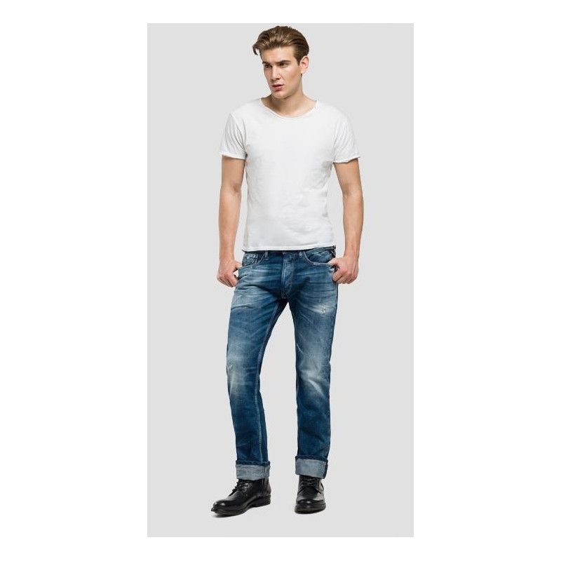 Replay Replay Newbill Blue Denim Regular Fit Jeans Men's Size US 34 / EU 50 - 2 Thumbnail