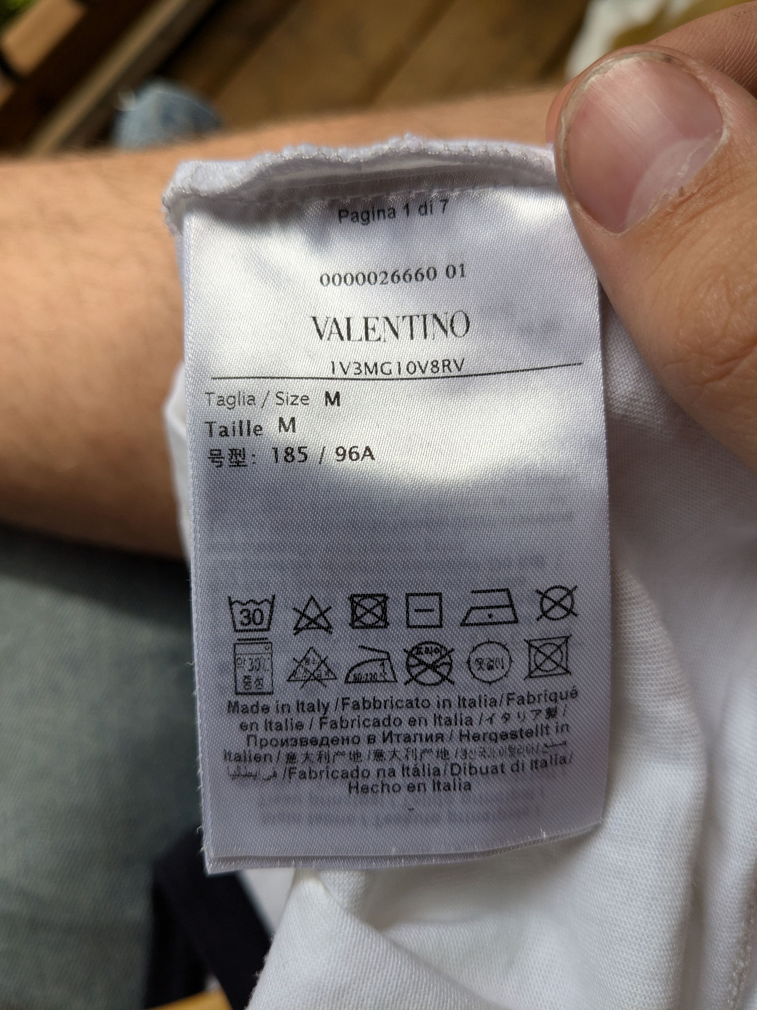 Valentino Valentino white and navy graphic ringer tee Size US M / EU 48-50 / 2 - 7 Thumbnail