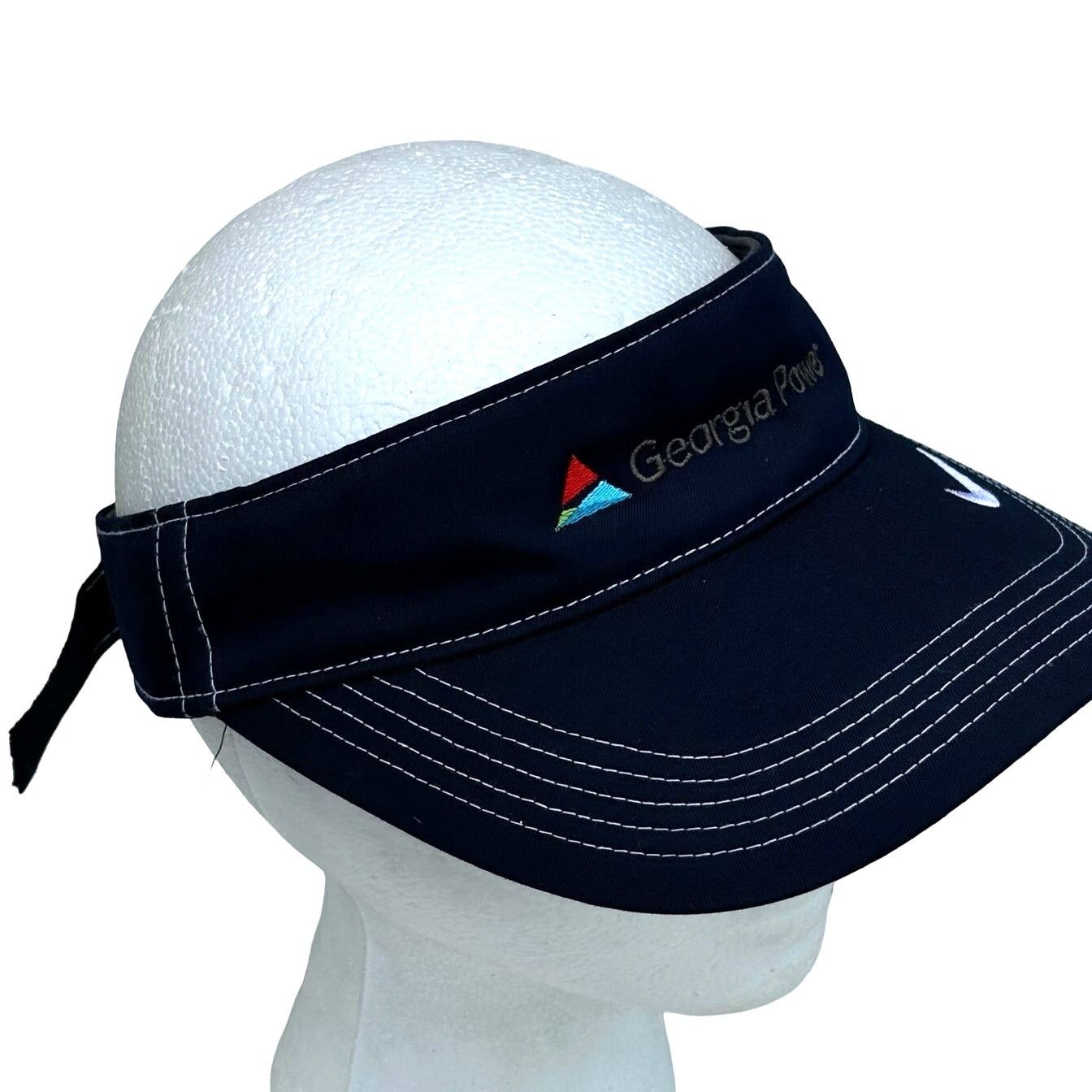 Nike Black & White Nike Visor Size ONE SIZE - 3 Thumbnail