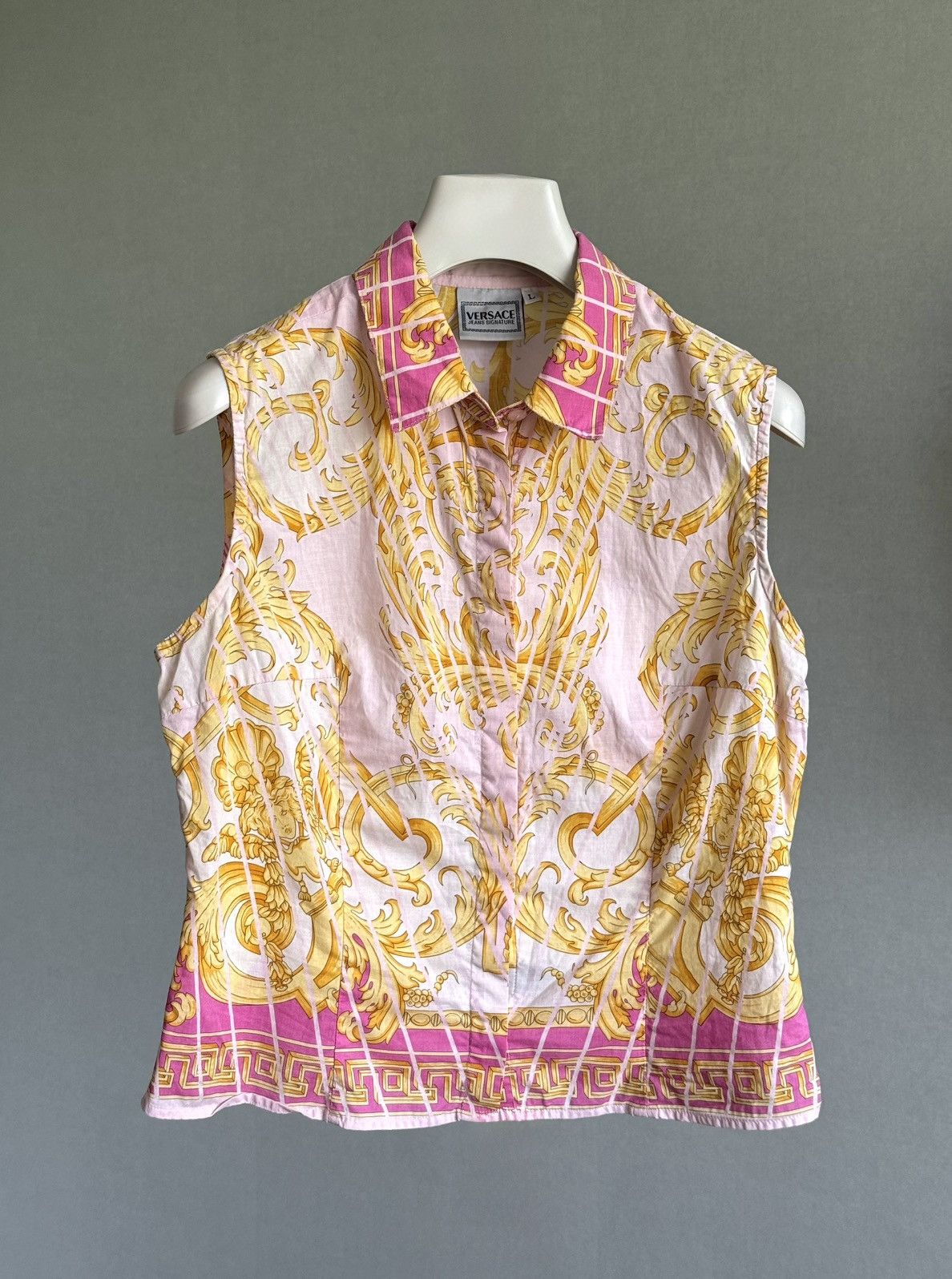 Versace × Versace Jeans Couture × Vintage VERSACE JEANS BAROQUE VEST SHIRT Size L / US 10 / IT 46 - 1 Thumbnail