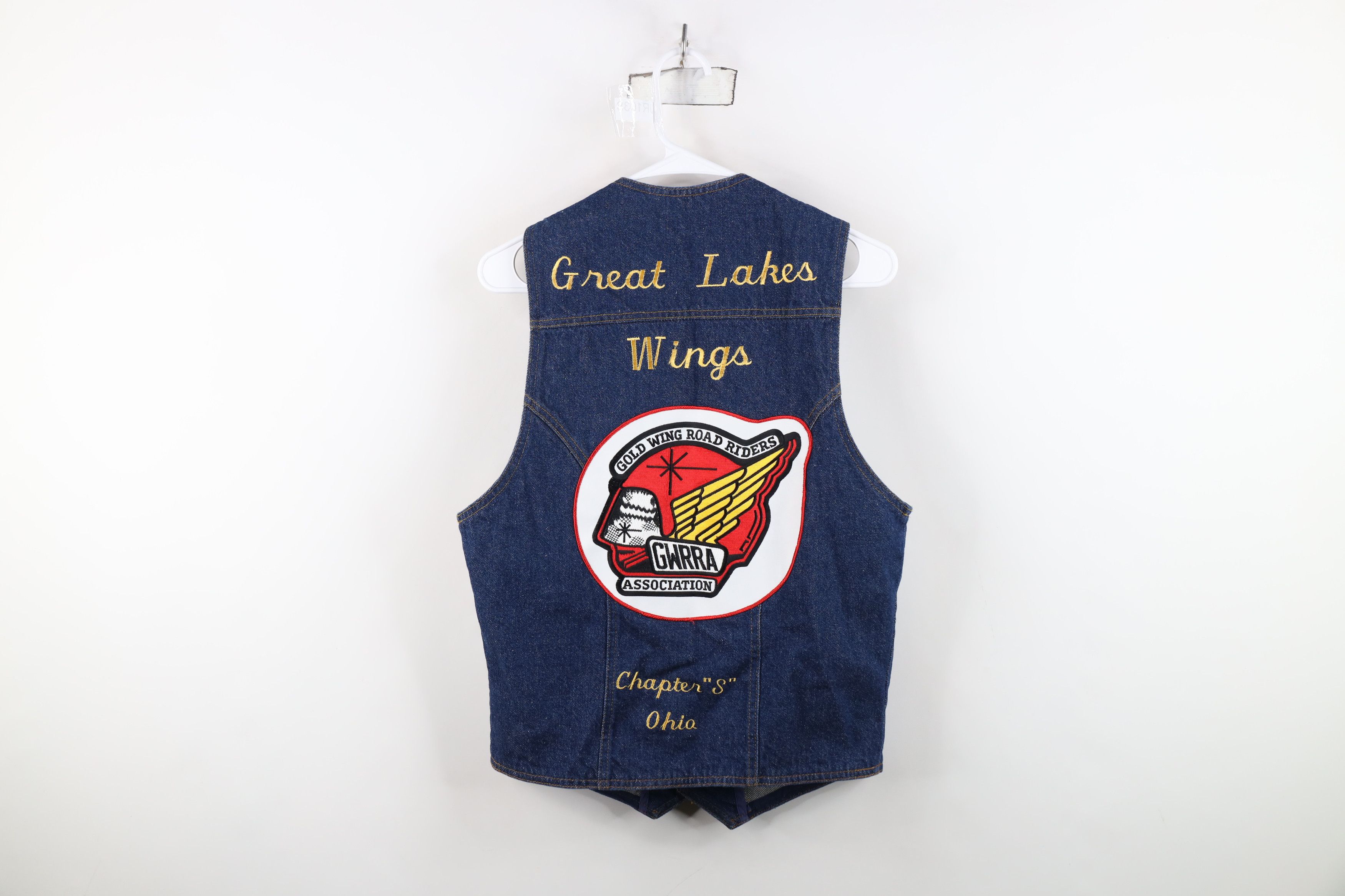 Vintage Vintage 70s Streetwear Gold Wing Road Riders Denim Vest USA Size M / US 6-8 / IT 42-44 - 15 Thumbnail