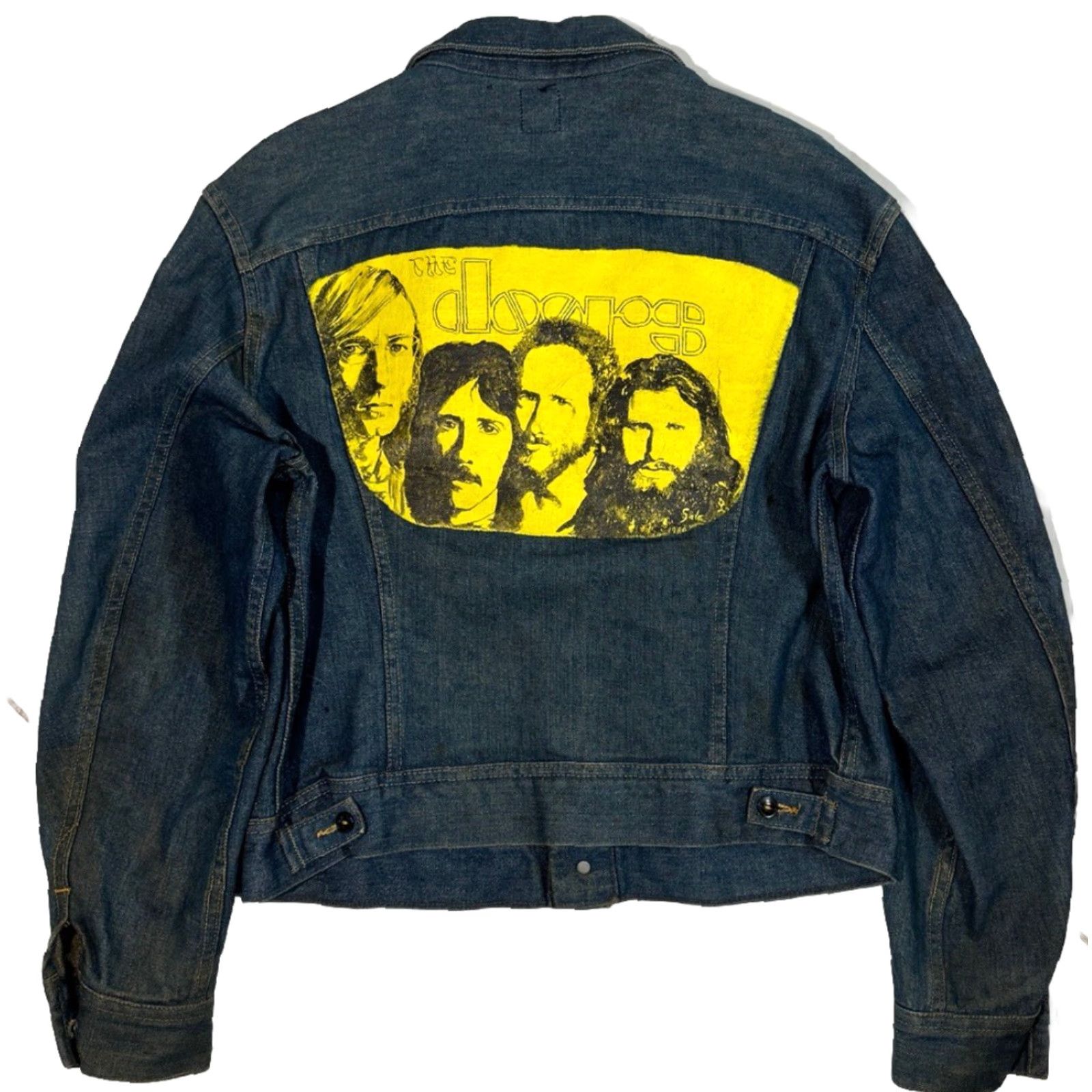 Lee VINTAGE Lee Denim Jacket M Hand-Painted The Doors Motorcycle Blue 1980s Men Mens Size M Size US M / EU 48-50 / 2 - 2 Thumbnail