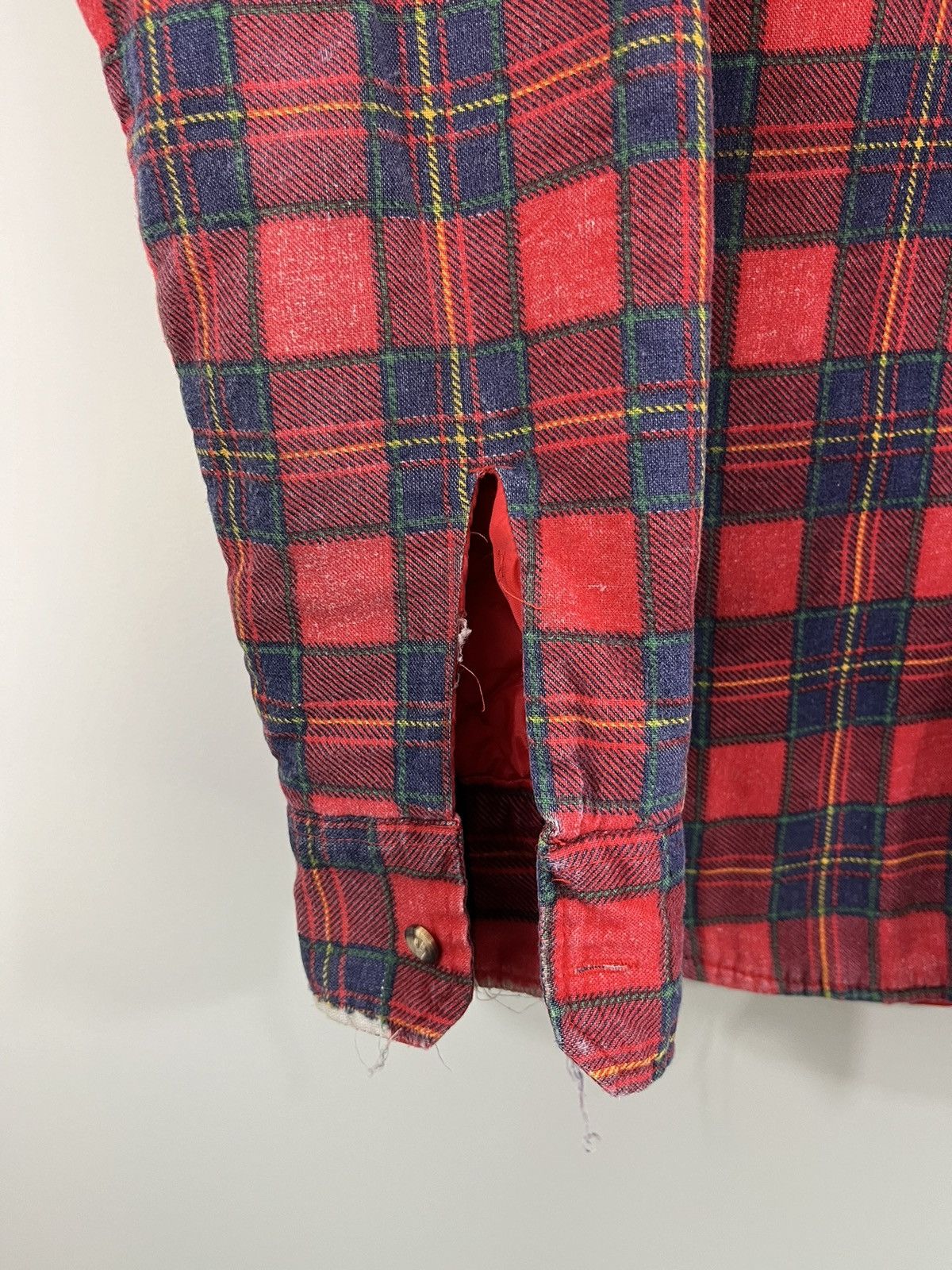 Vintage Sun Faded Distressed Quilted Flannel Over Shirt Size US L / EU 52-54 / 3 - 7 Thumbnail