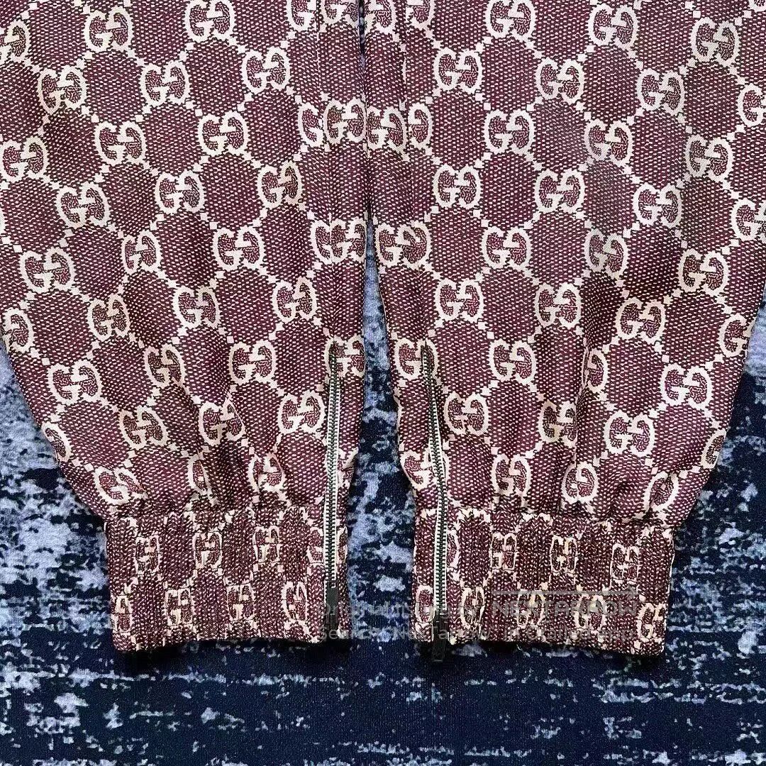 Gucci Guicci Red All-Over Print Side-Stripe Mulberry Silk Sweatp Size 33" - 3 Thumbnail