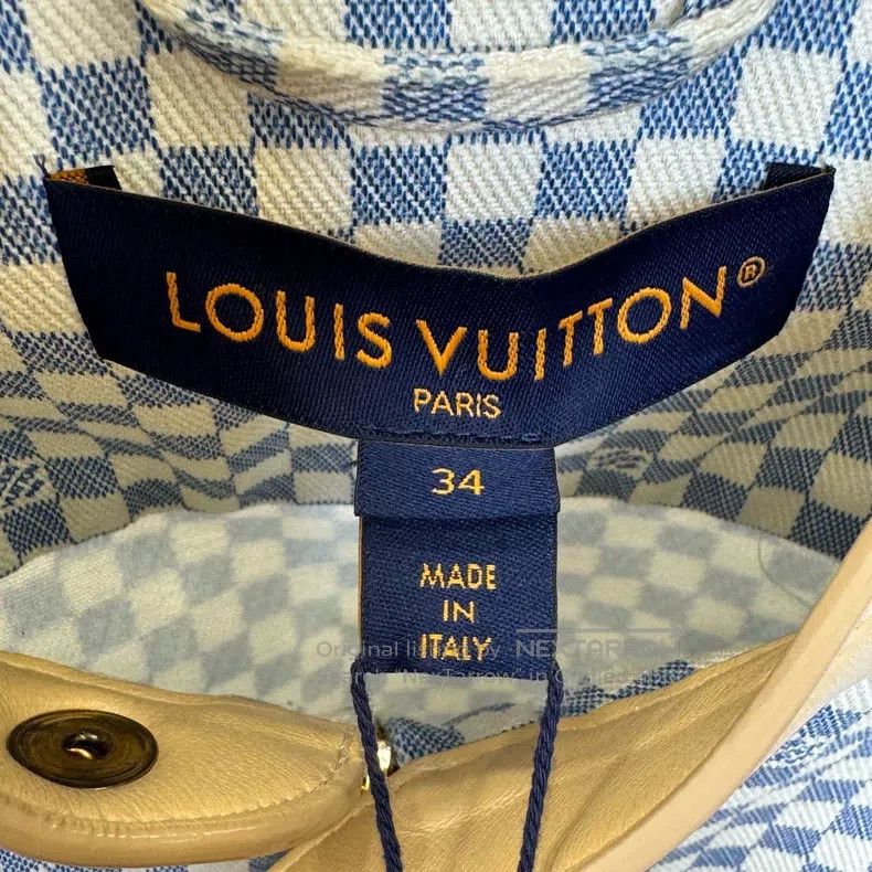 Louis Vuitton Louis Vuitton Blue and white checkerboard leather jacket Size XXS / US 00 / IT 34 - 3 Thumbnail