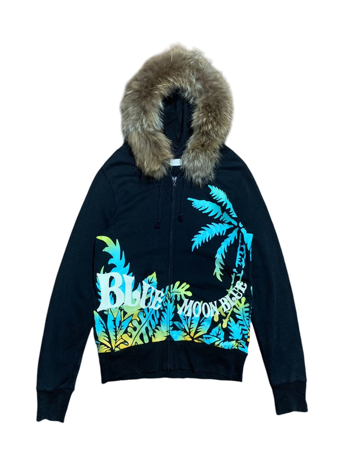 Blue Moon Blue fur hoodie japanese style